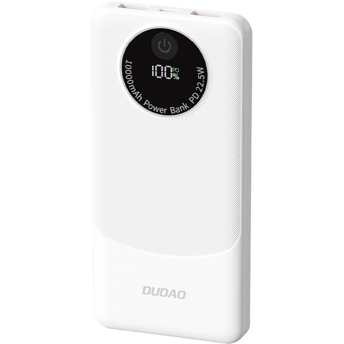 Повербанк DUDAO K12 1xUSB-C, 2xUSB-A 22.5W 10000mAh White (6976625333875)