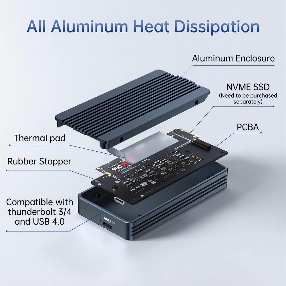 Карман внешний ACASIS 40Gbps with Thunderbolt 4/3 NVMe PCIe M.2 to USB4