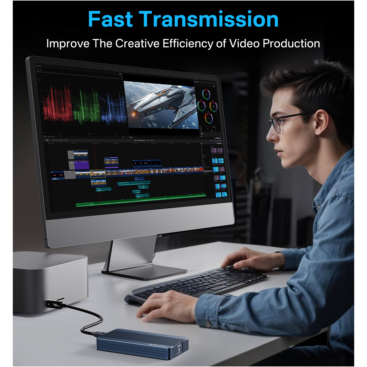 Карман внешний ACASIS 40Gbps with Thunderbolt 4/3 NVMe PCIe M.2 to USB4