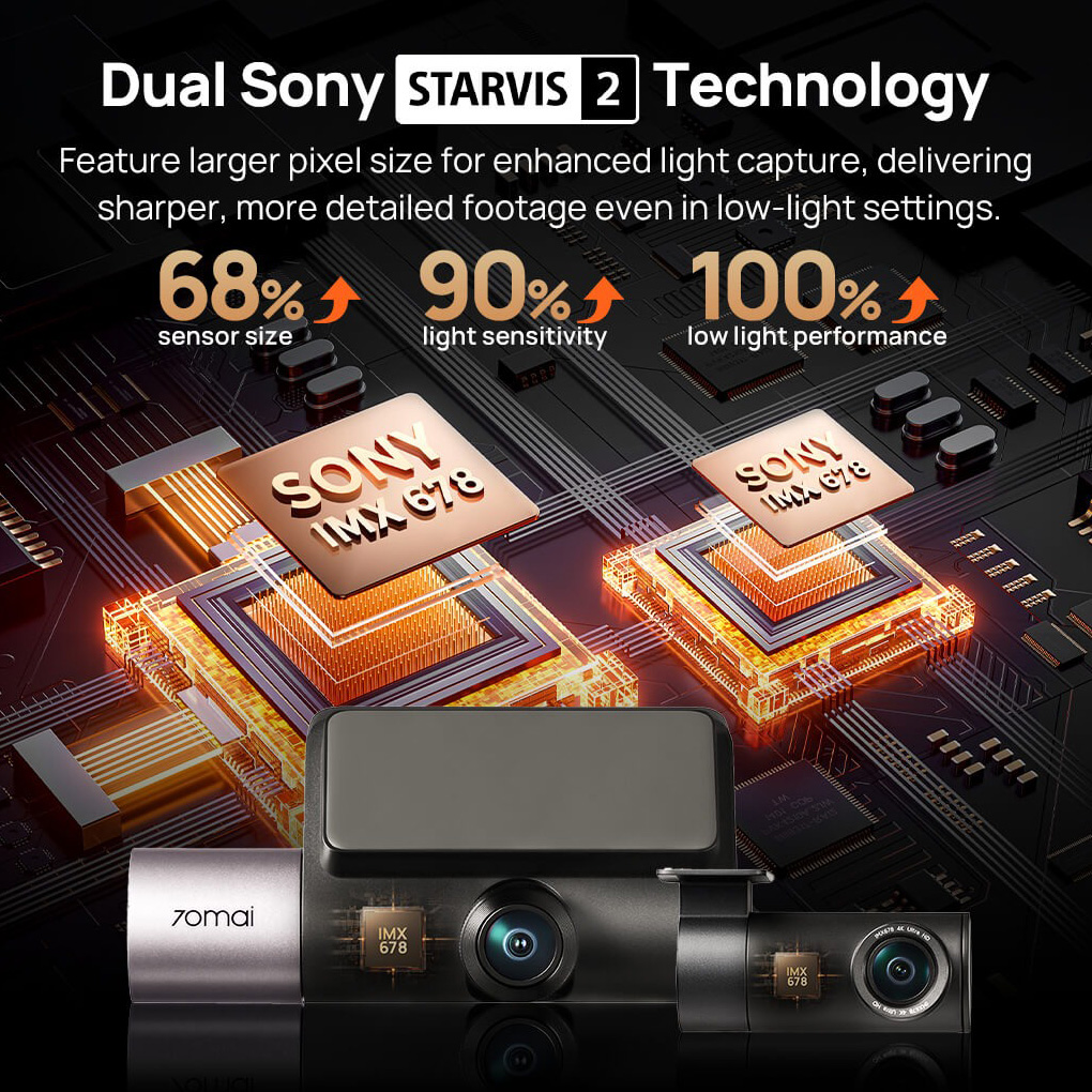 Автомобільний відеореєстратор з камерою заднього виду Xiaomi 70MAI Dash Cam 4K T800-2 Premium Set Black + Micro SD Card 256GB