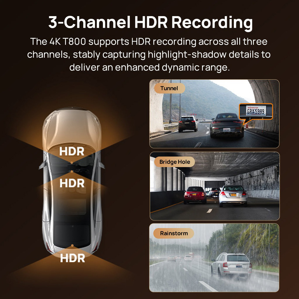 Автомобільний відеореєстратор з камерою заднього виду Xiaomi 70MAI Dash Cam 4K T800-2 Premium Set Black + Micro SD Card 256GB