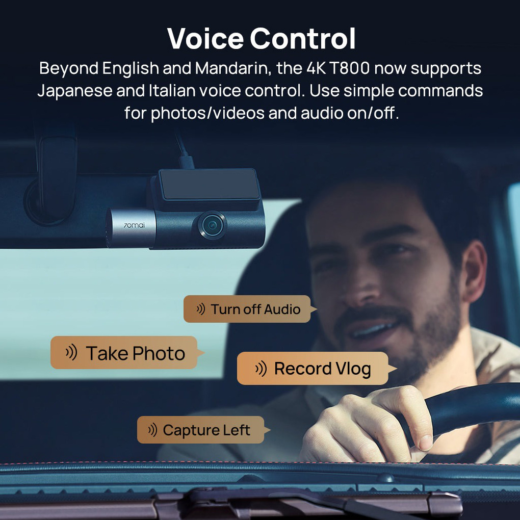 Автомобільний відеореєстратор з камерою заднього виду Xiaomi 70MAI Dash Cam 4K T800-2 Premium Set Black + Micro SD Card 256GB