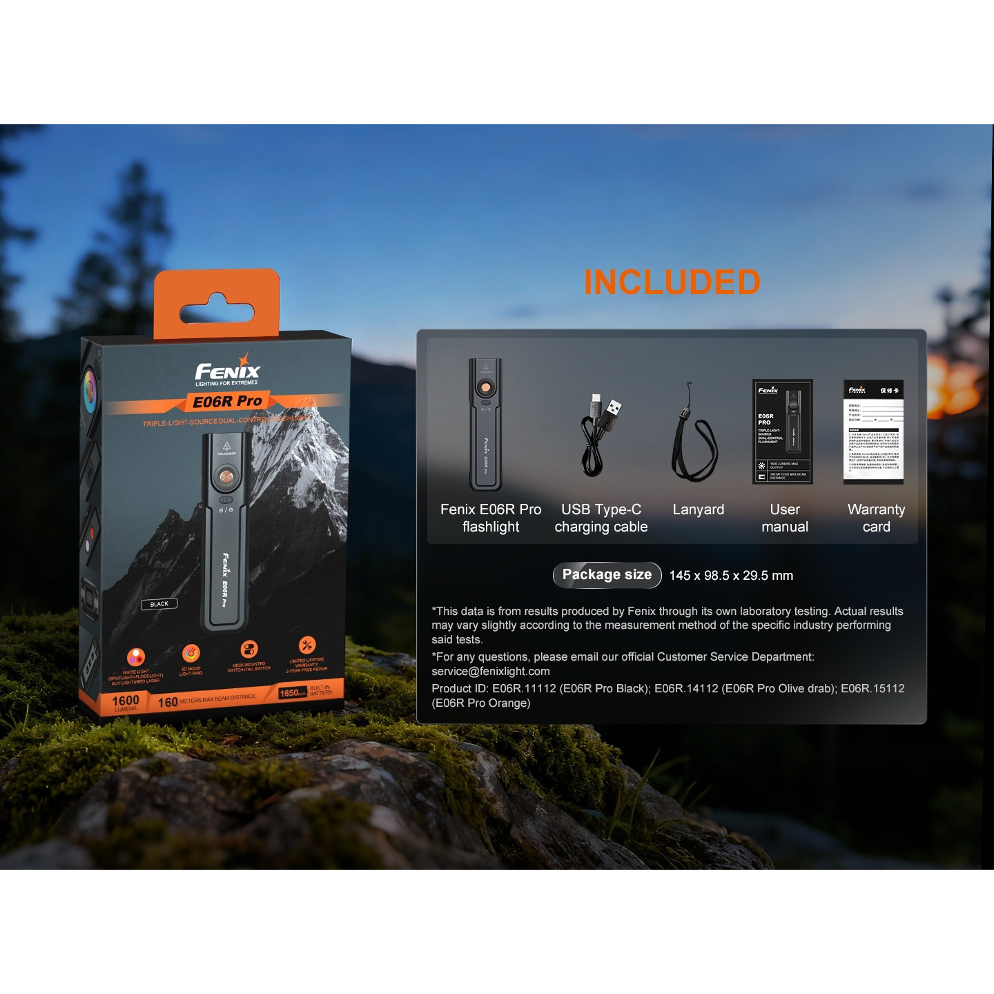 Фонарь-брелок FENIX E06R Pro Olive Green