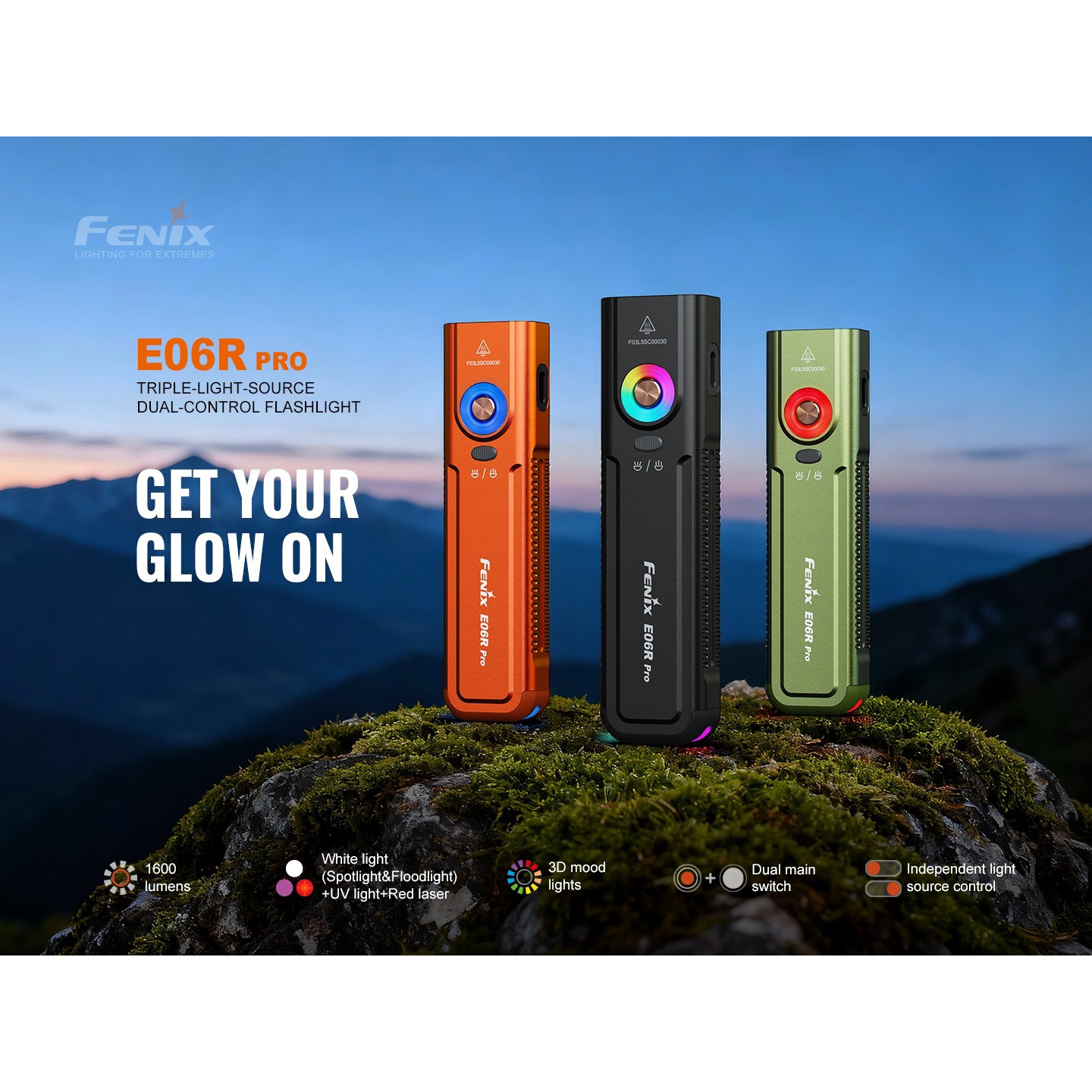 Фонарь-брелок FENIX E06R Pro Orange