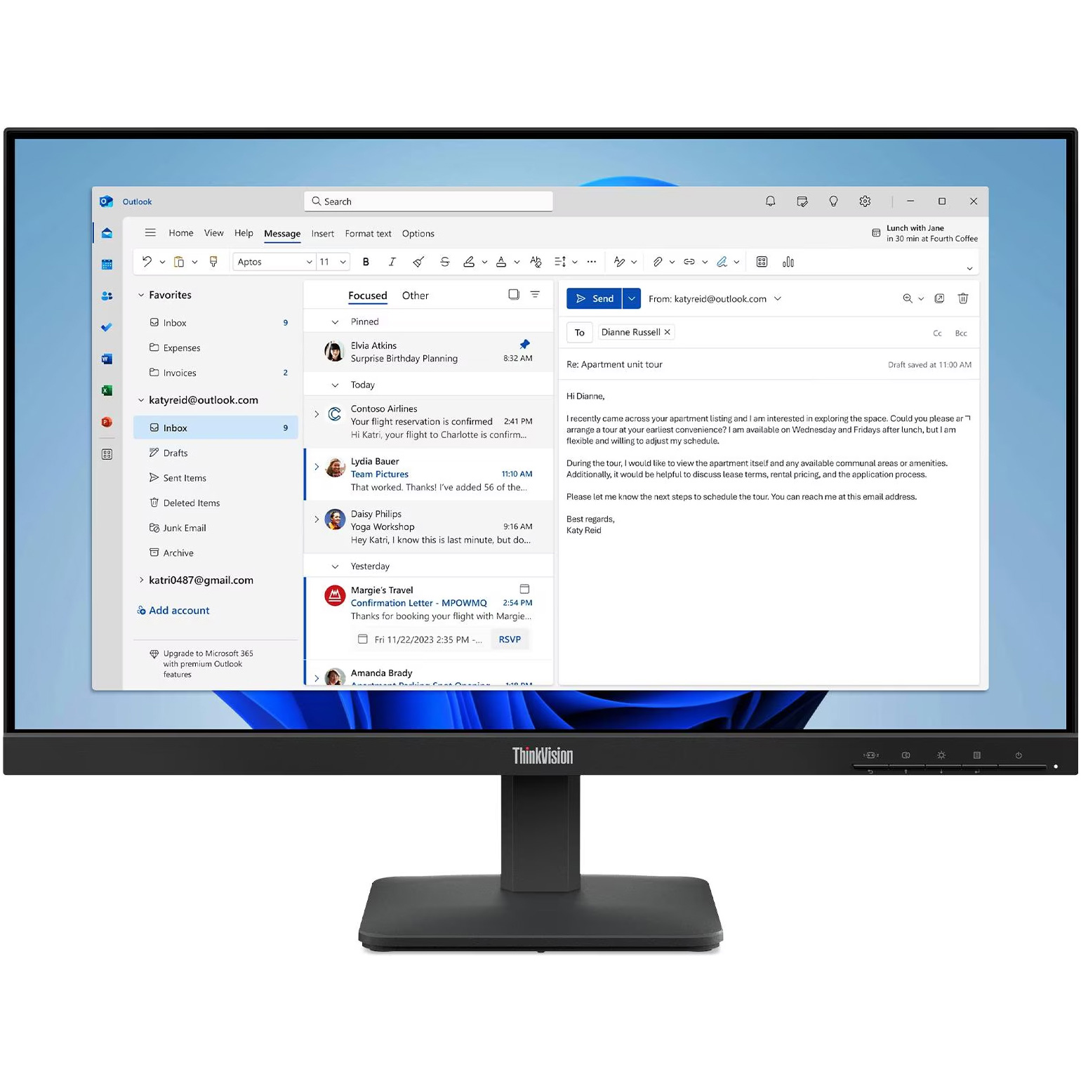 Монітор 23.8" LENOVO ThinkVision S24-4e Raven Black (64B5KAT1UA)
