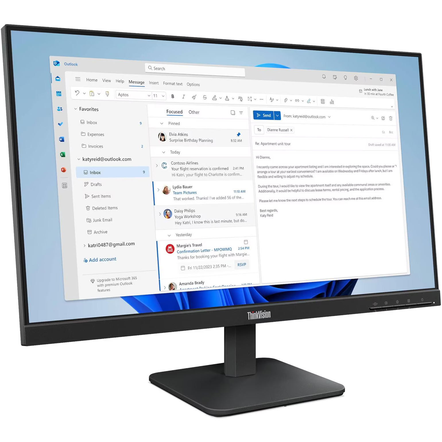 Монітор 23.8" LENOVO ThinkVision S24-4e Raven Black (64B5KAT1UA)