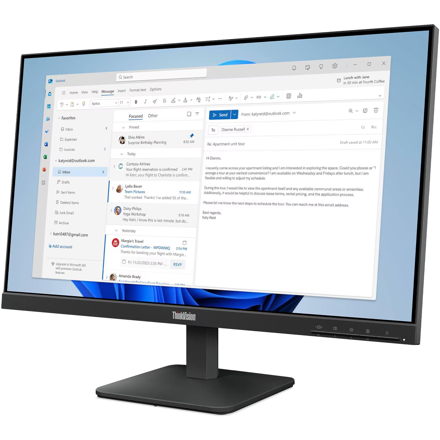 Монітор 23.8" LENOVO ThinkVision S24-4e Raven Black (64B5KAT1UA)