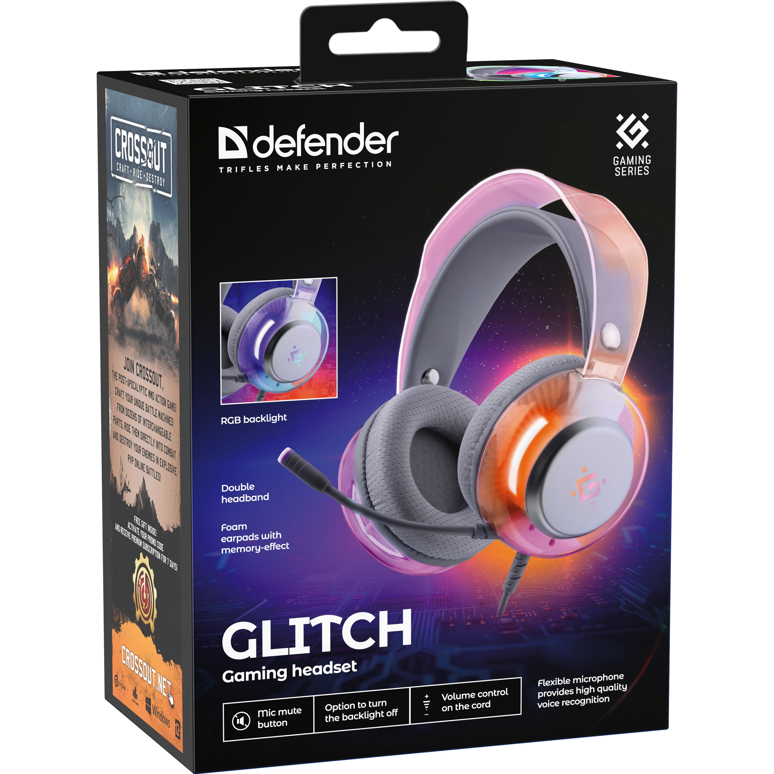 Наушники геймерские DEFENDER Glitch White (62490)