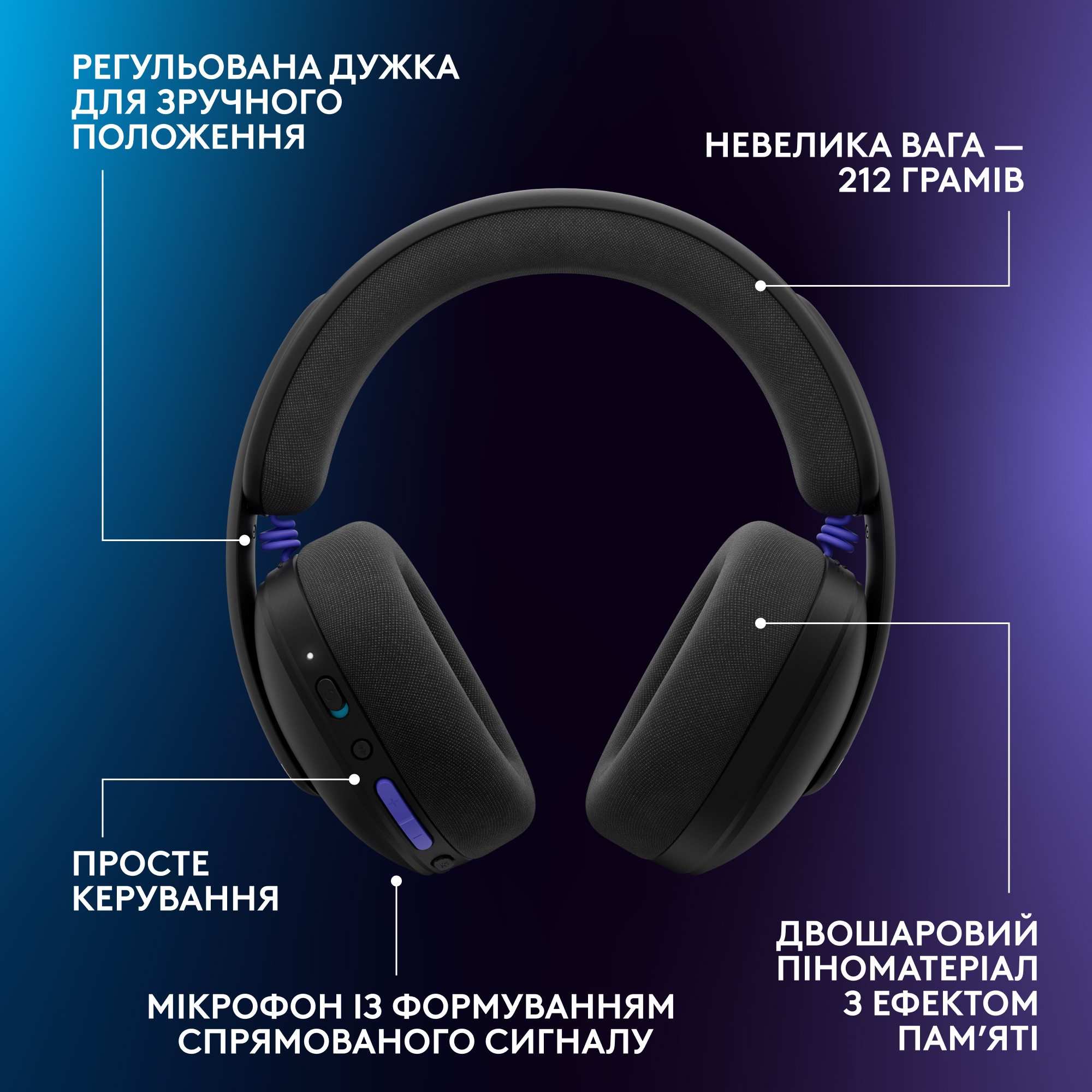 Наушники геймерские LOGITECH G325 Lightspeed Black (981-001524)