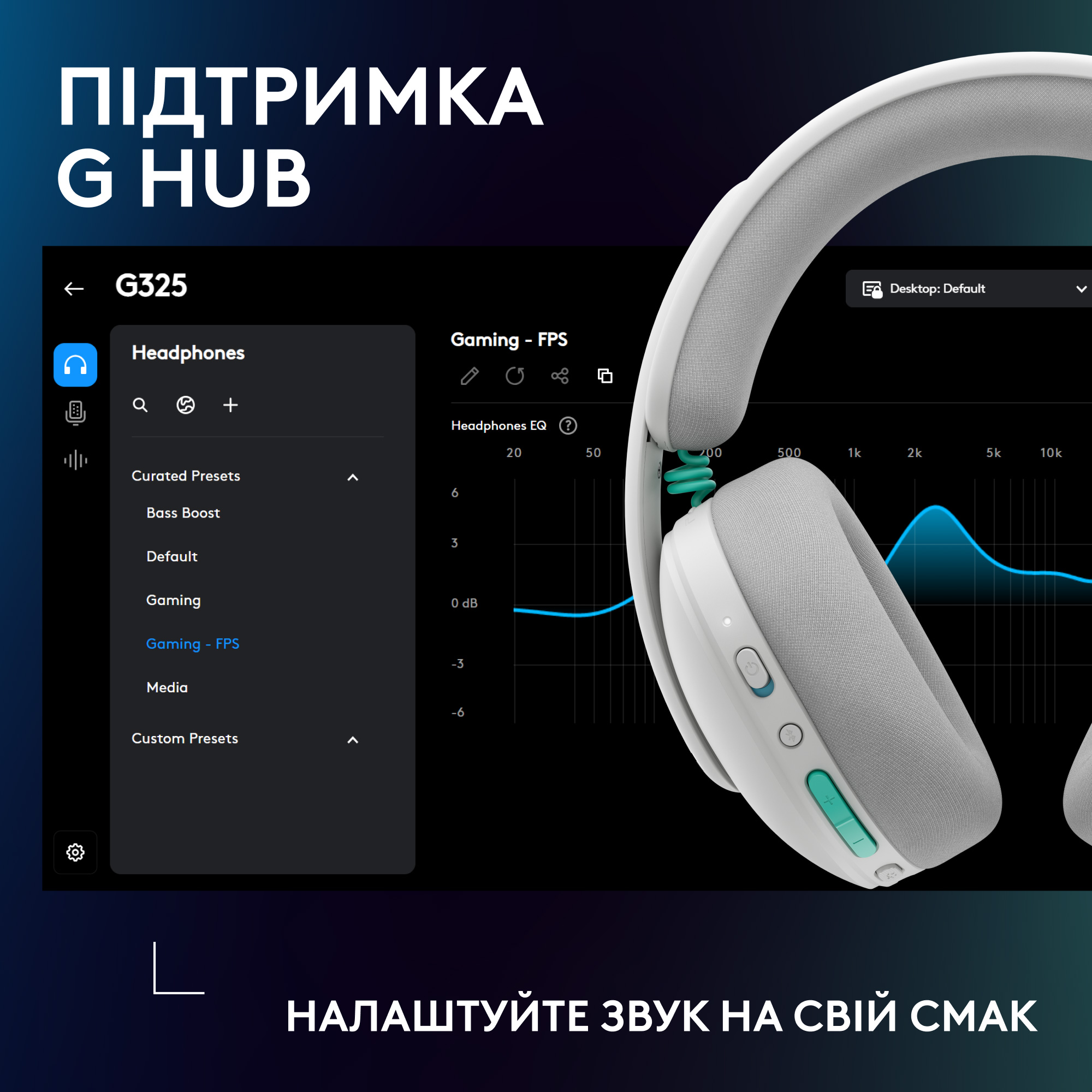 Наушники геймерские LOGITECH G325 Lightspeed White (981-001531)