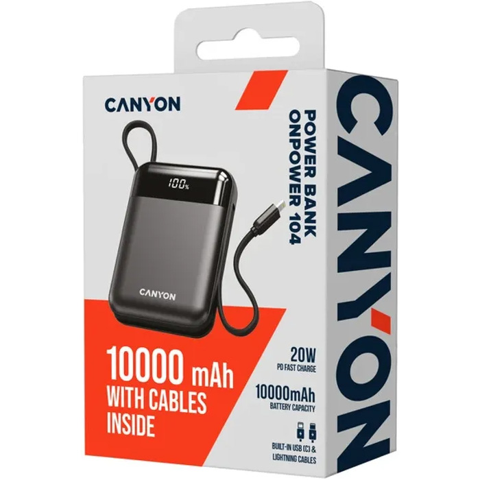 Повербанк CANYON OnPower 104 22.5W 10000mAh Black