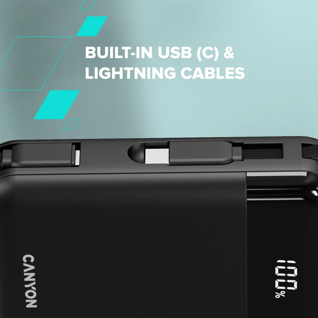 Повербанк CANYON OnPower 104 22.5W 10000mAh Black