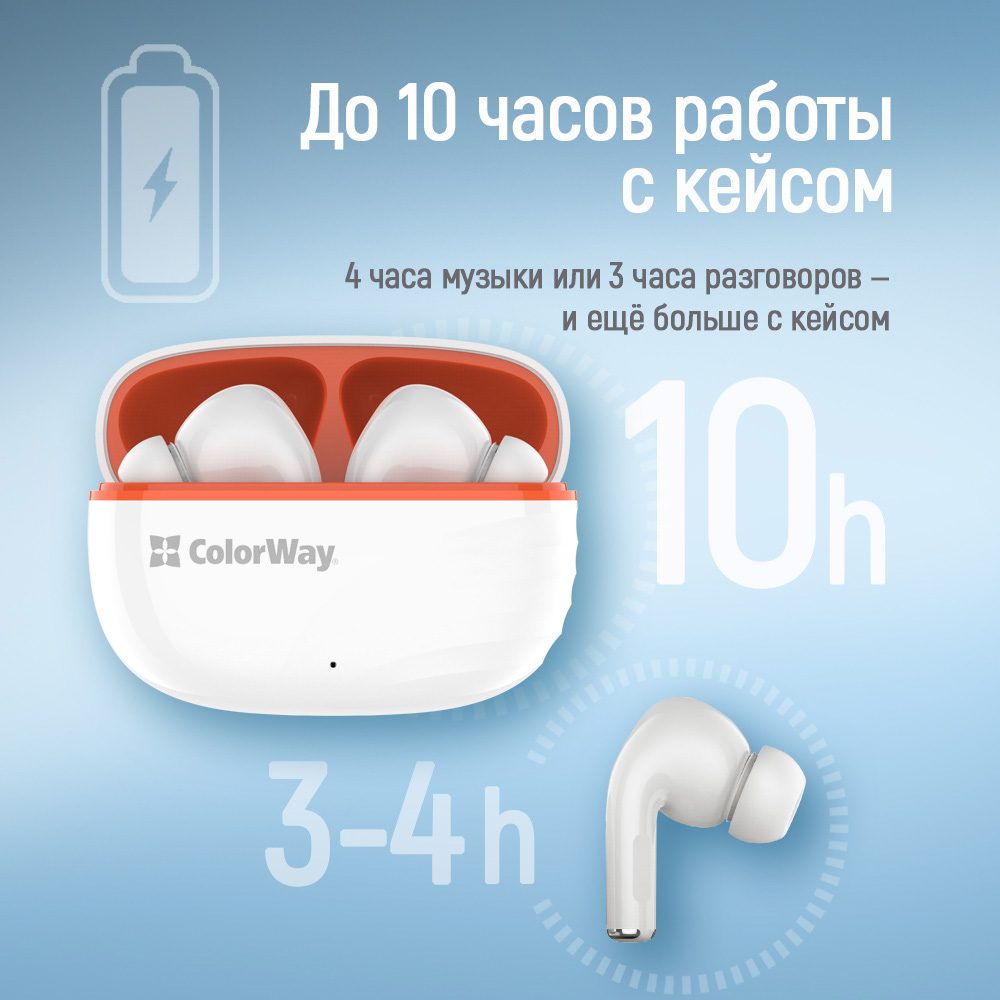 Навушники COLORWAY Slim TWS-5 White