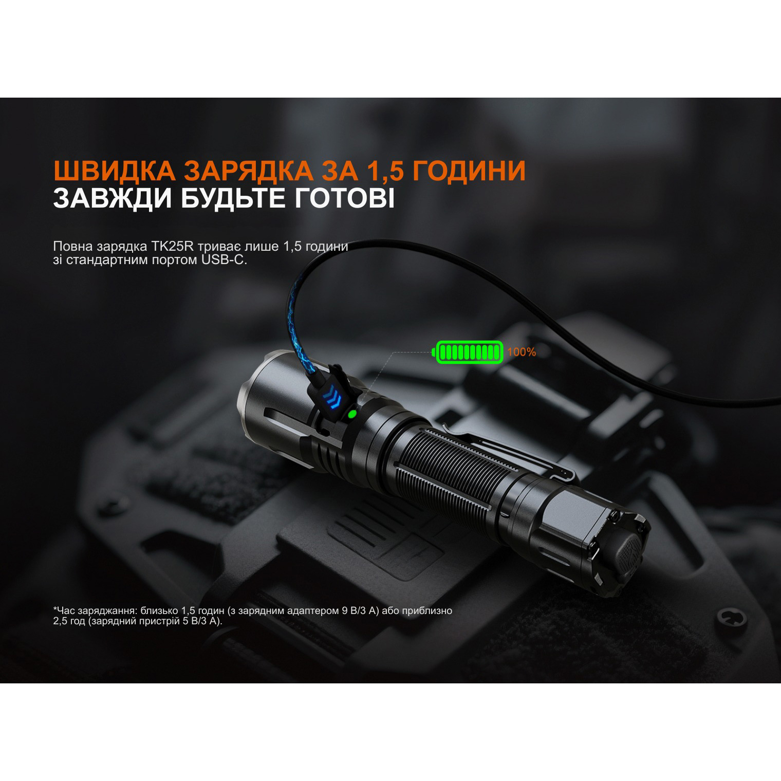 Ліхтар тактичний FENIX TK25R Black