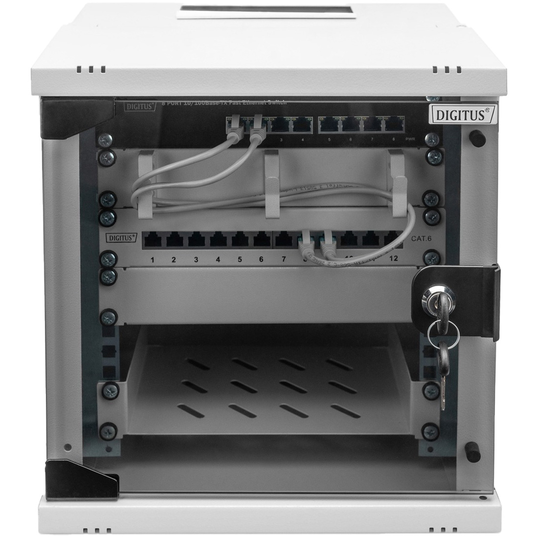 Настінна шафа 10" DIGITUS DN-49100 (6U, 315x254мм, RAL7035)