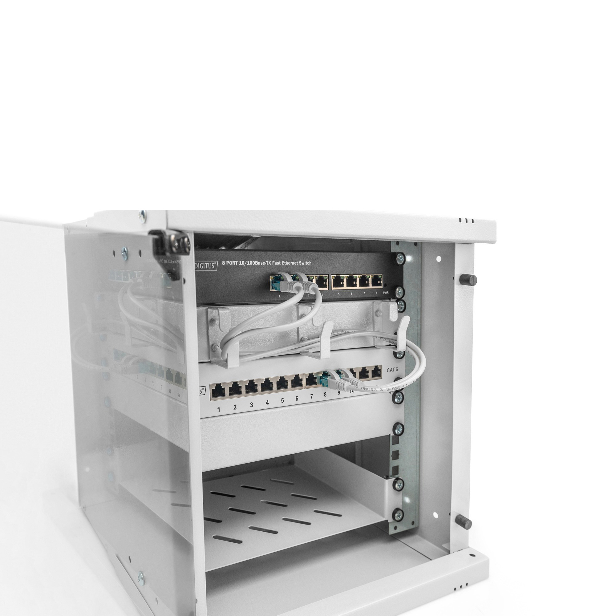 Настінна шафа 10" DIGITUS DN-49100 (6U, 315x254мм, RAL7035)