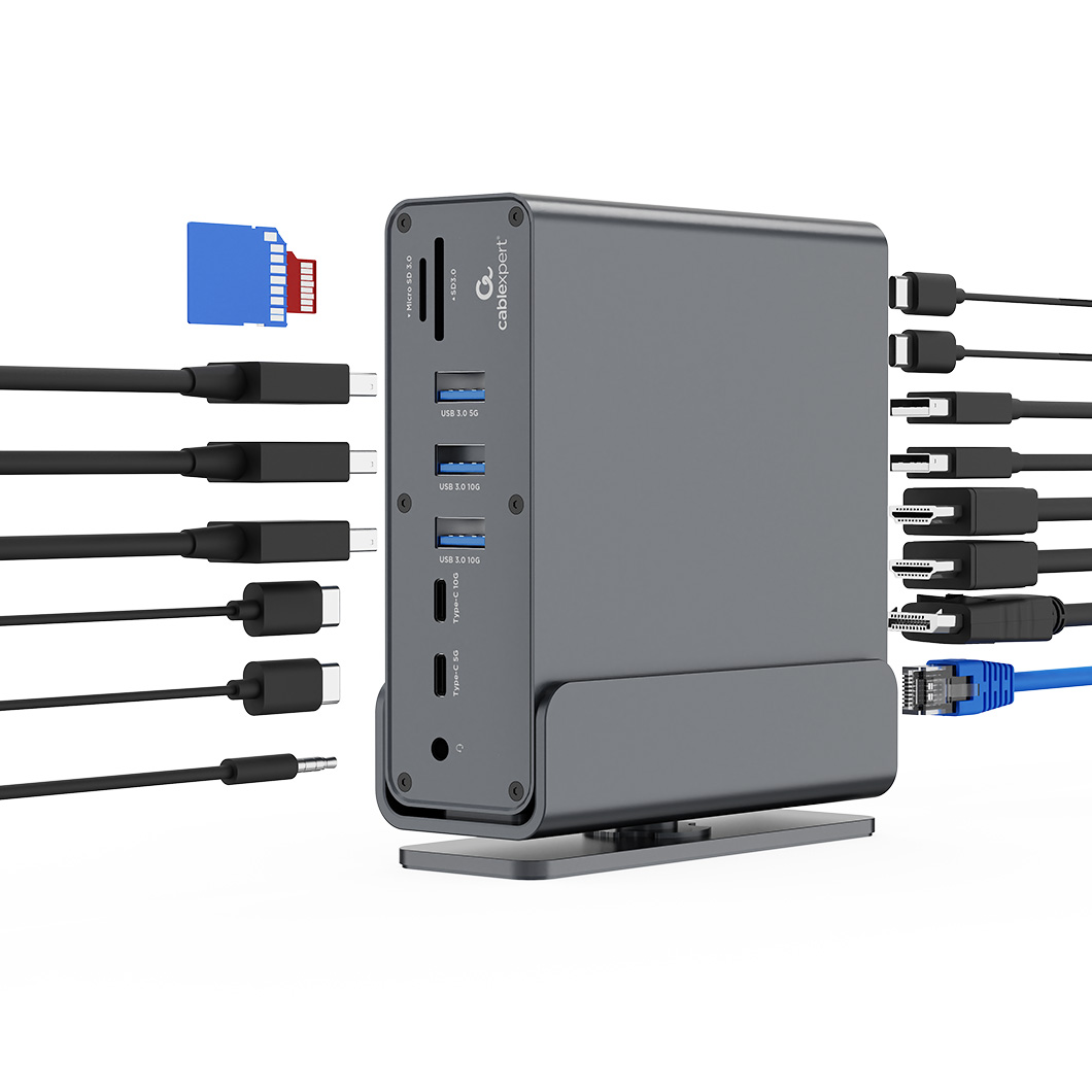 Док-станція CABLEXPERT 15-in-1 USB-C Multi-Port Adapter (A-CF-COMBO15-01)