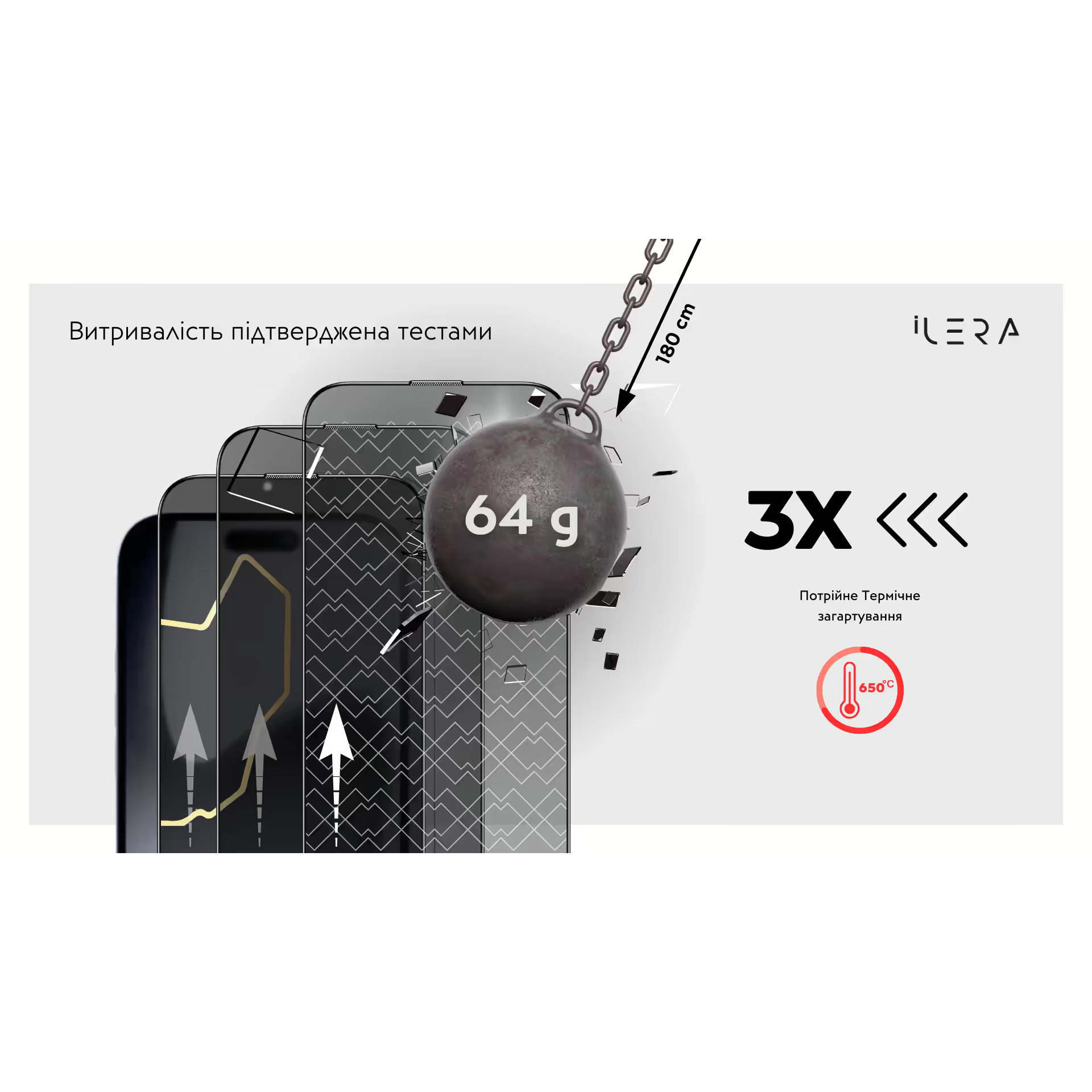 Захисне скло ILERA DeLuxe Incognito Glass для iPhone 17 Pro Max