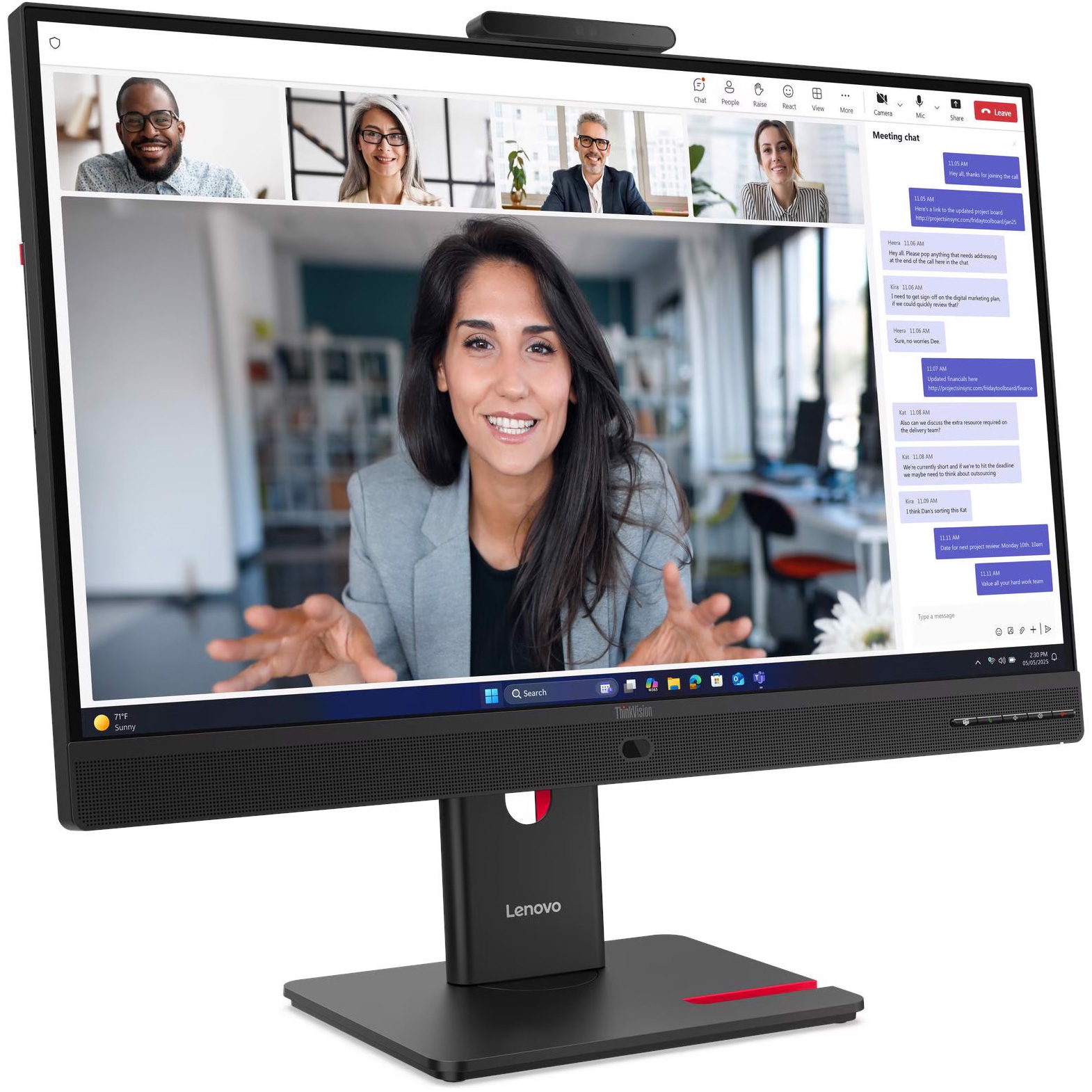 Монітор 27" LENOVO ThinkVision T27QD-4v Eclipse Black (64B8UAT1UA)