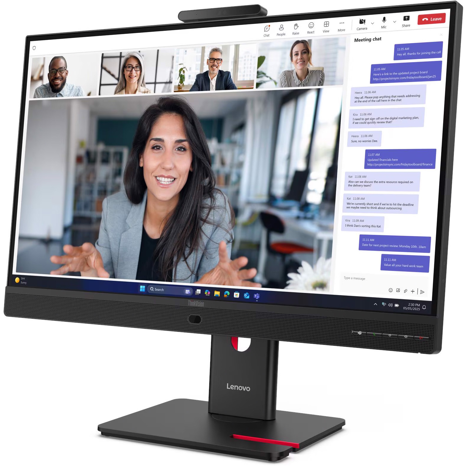 Монітор 27" LENOVO ThinkVision T27QD-4v Eclipse Black (64B8UAT1UA)