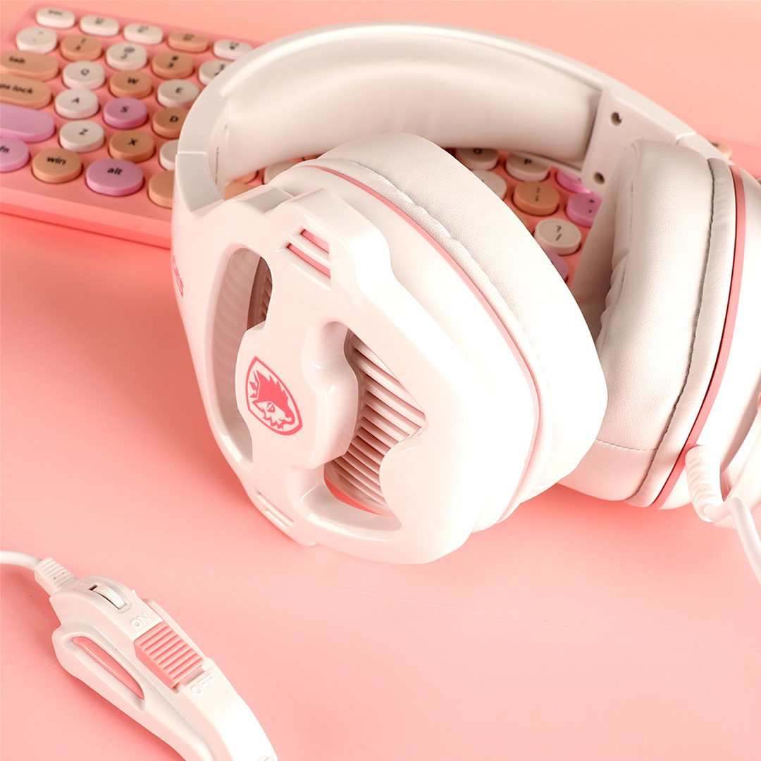 Навушники SADES SA-726 Ppower White/Pink