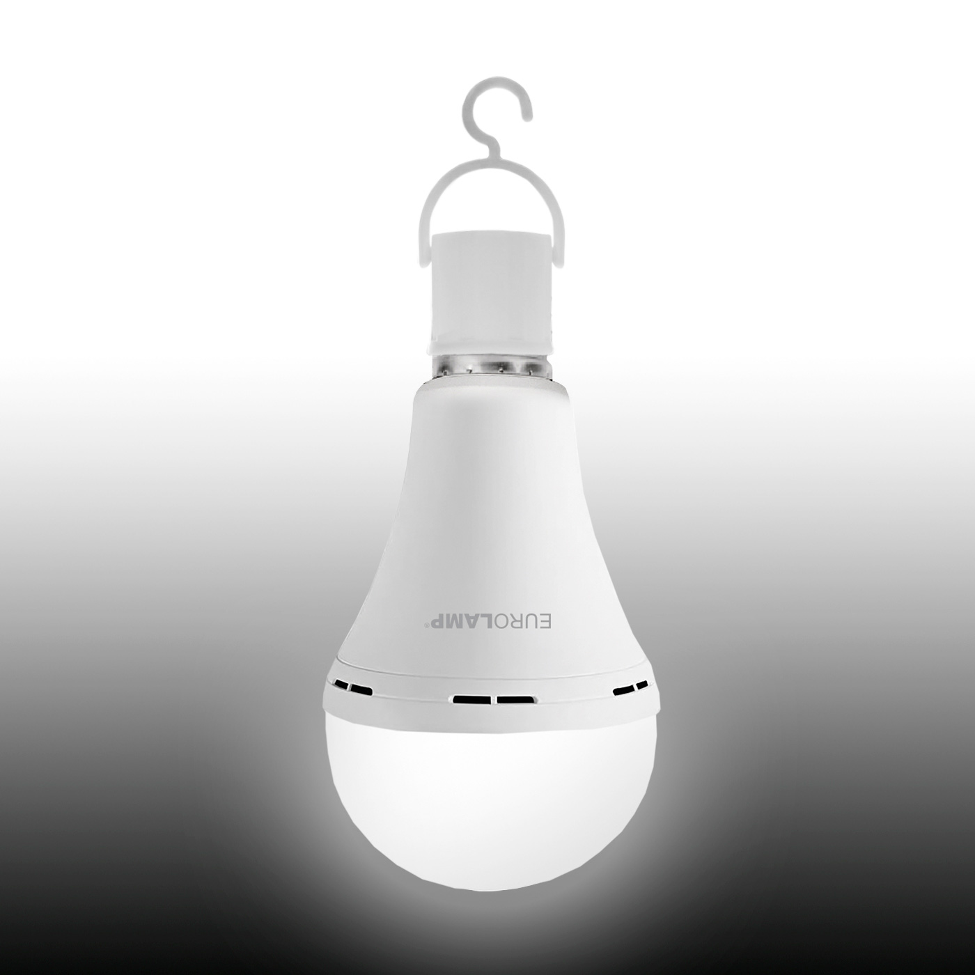 Лампа акумуляторна LED EUROLAMP A60 E27 7W 4000K 220V (LED-A60-07274(EM)AV)