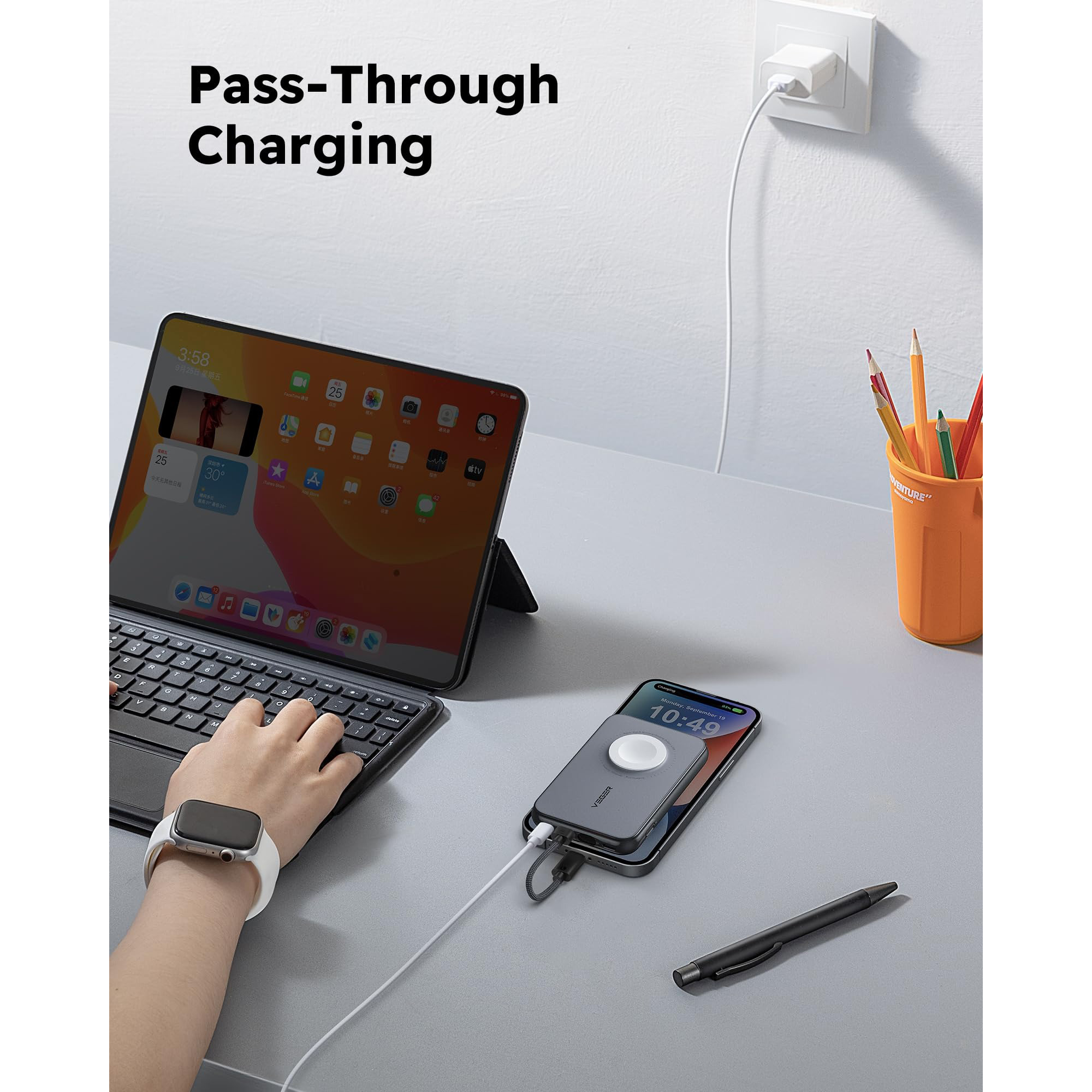 Повербанк с беспроводной зарядкой VEGER V1171 20W 10000mAh Black