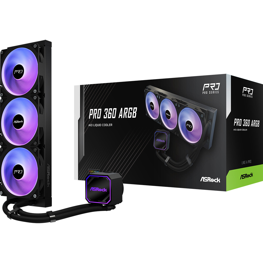 Система водяного охлаждения ASROCK Pro 360 ARGB Black