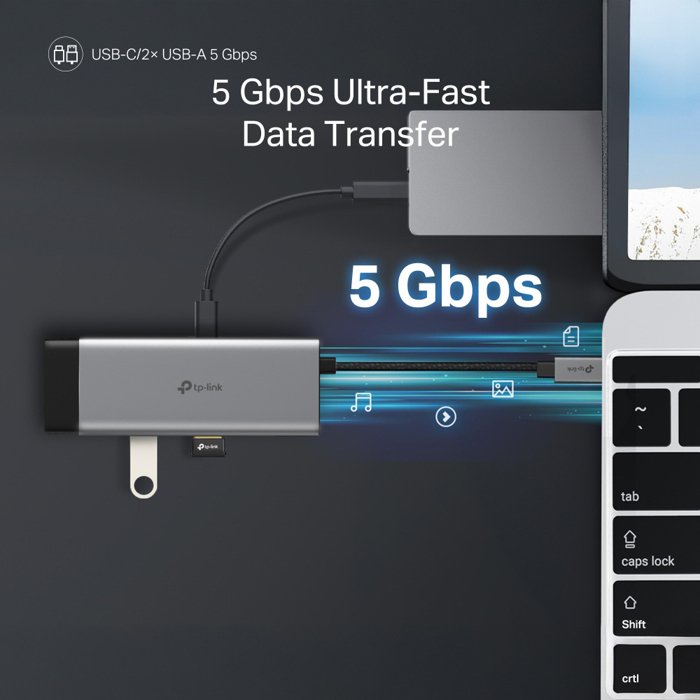 Порт-реплікатор TP-LINK UH7020C 7-in-1 USB-C to HDMI, 1xUSB-C, 2xUSB-A, SD/TF, PD