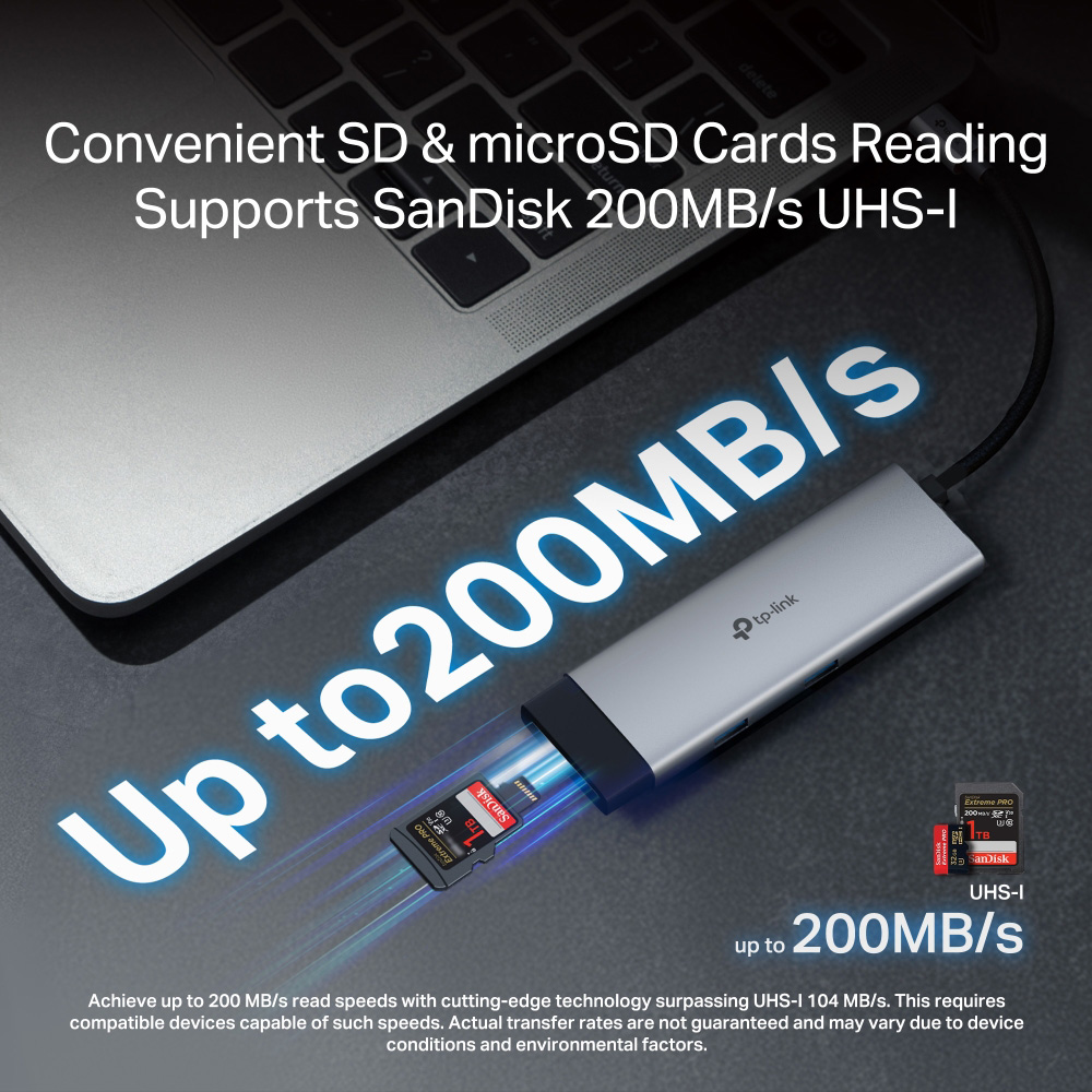 Порт-реплікатор TP-LINK UH7021C 7-in-1 USB-C to HDMI, 3xUSB-A, SD/TF, PD