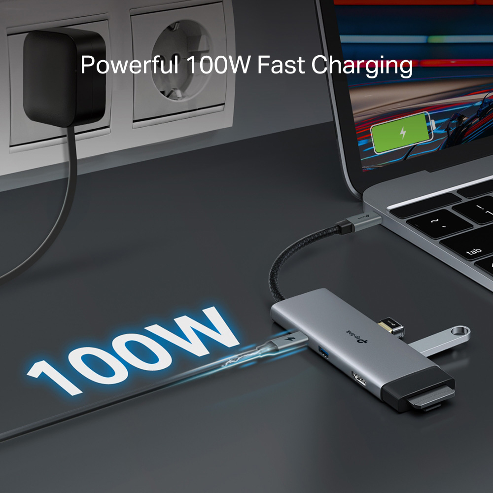 Порт-реплікатор TP-LINK UH7021C 7-in-1 USB-C to HDMI, 3xUSB-A, SD/TF, PD