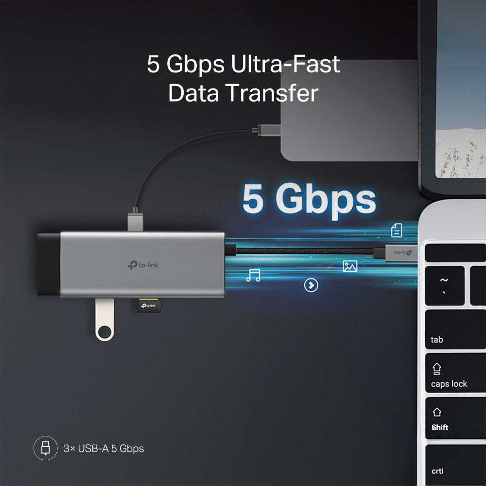 Порт-реплікатор TP-LINK UH7021C 7-in-1 USB-C to HDMI, 3xUSB-A, SD/TF, PD