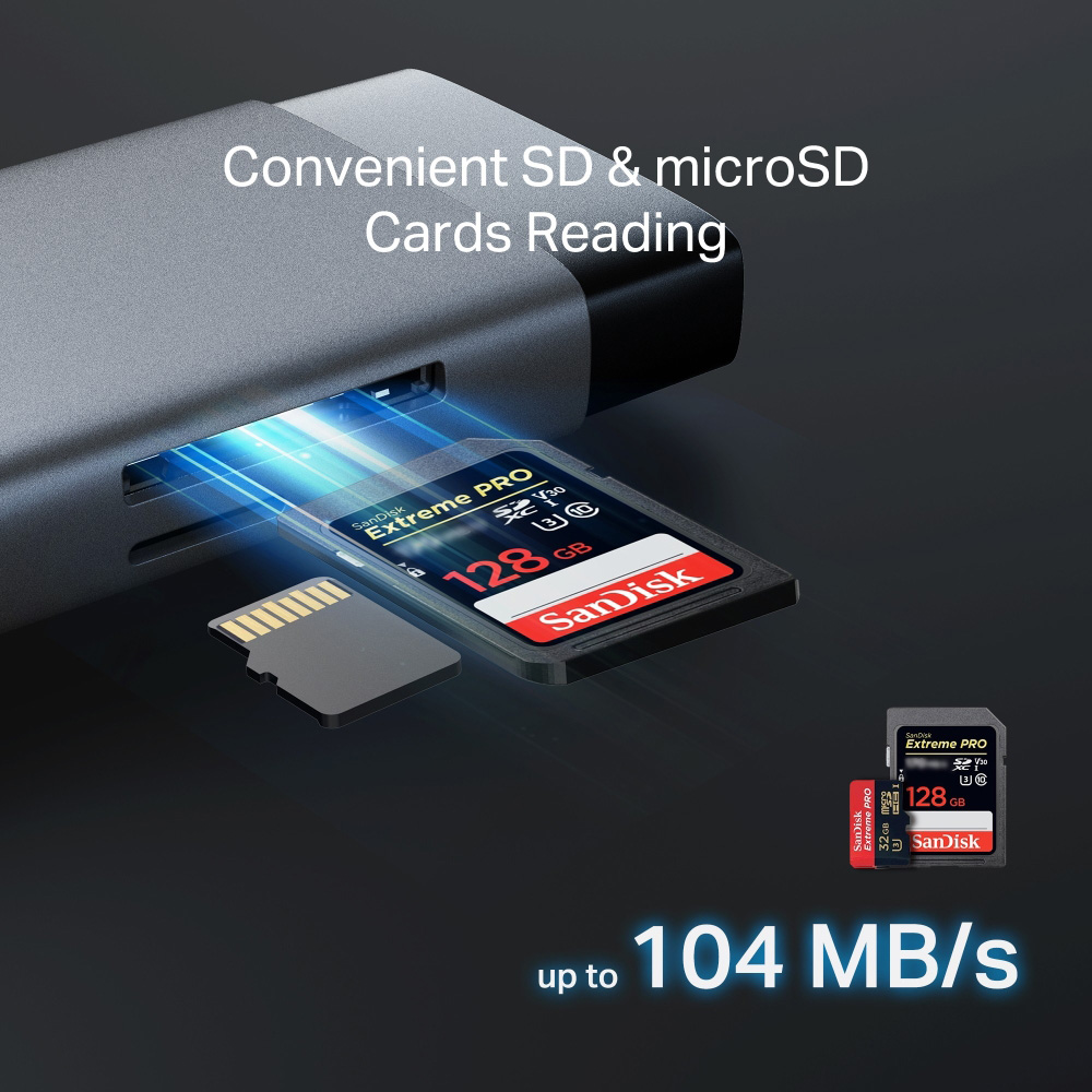Порт-реплікатор TP-LINK UH9120C 9-in-1 USB-C to HDMI, 1xUSB-C, 3xUSB-A, GLAN, SD/TF, PD
