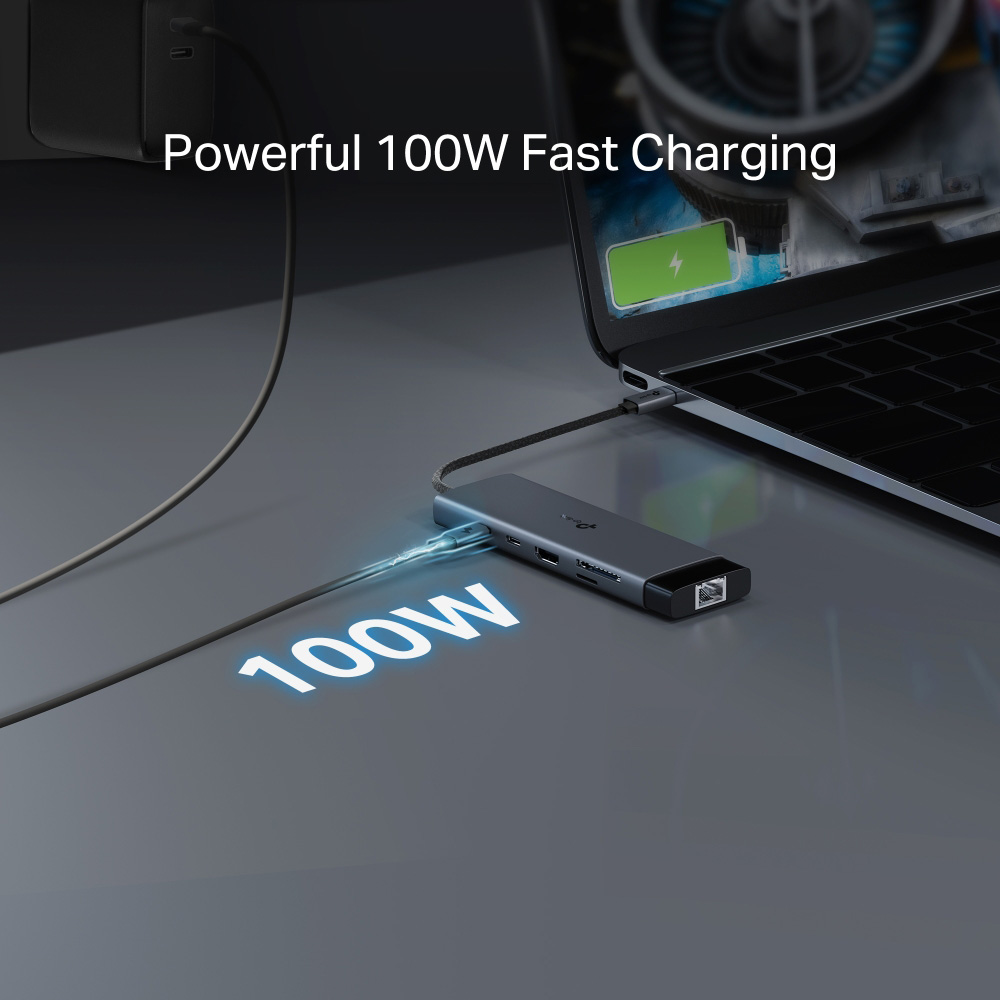Порт-реплікатор TP-LINK UH9120C 9-in-1 USB-C to HDMI, 1xUSB-C, 3xUSB-A, GLAN, SD/TF, PD