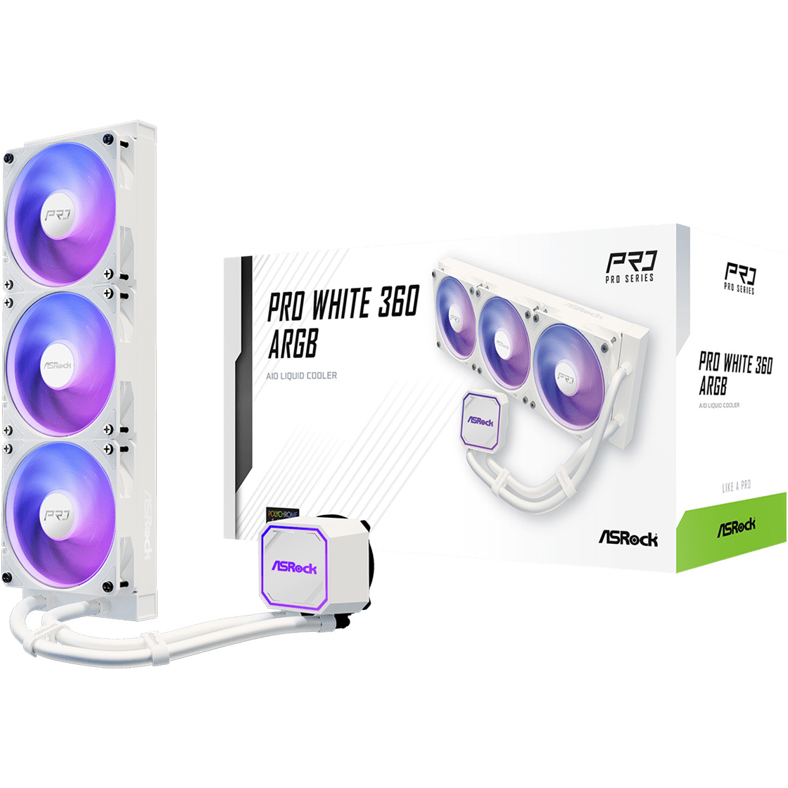Система водяного охлаждения ASROCK Pro 360 ARGB White
