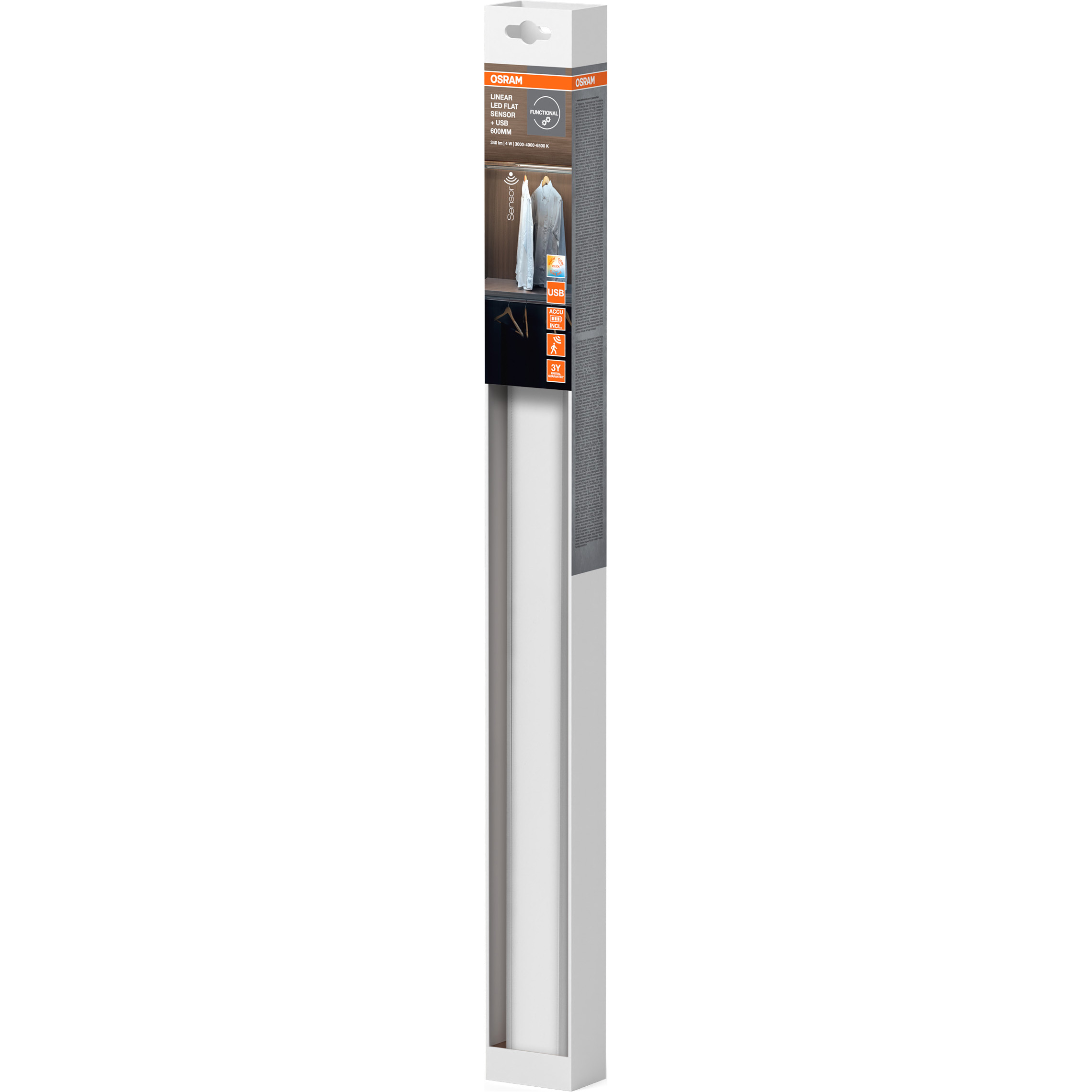 Світильник OSRAM Linear LED Flat Sensor USB Gray 4W 3000-6500K 600 мм (4099854462672)