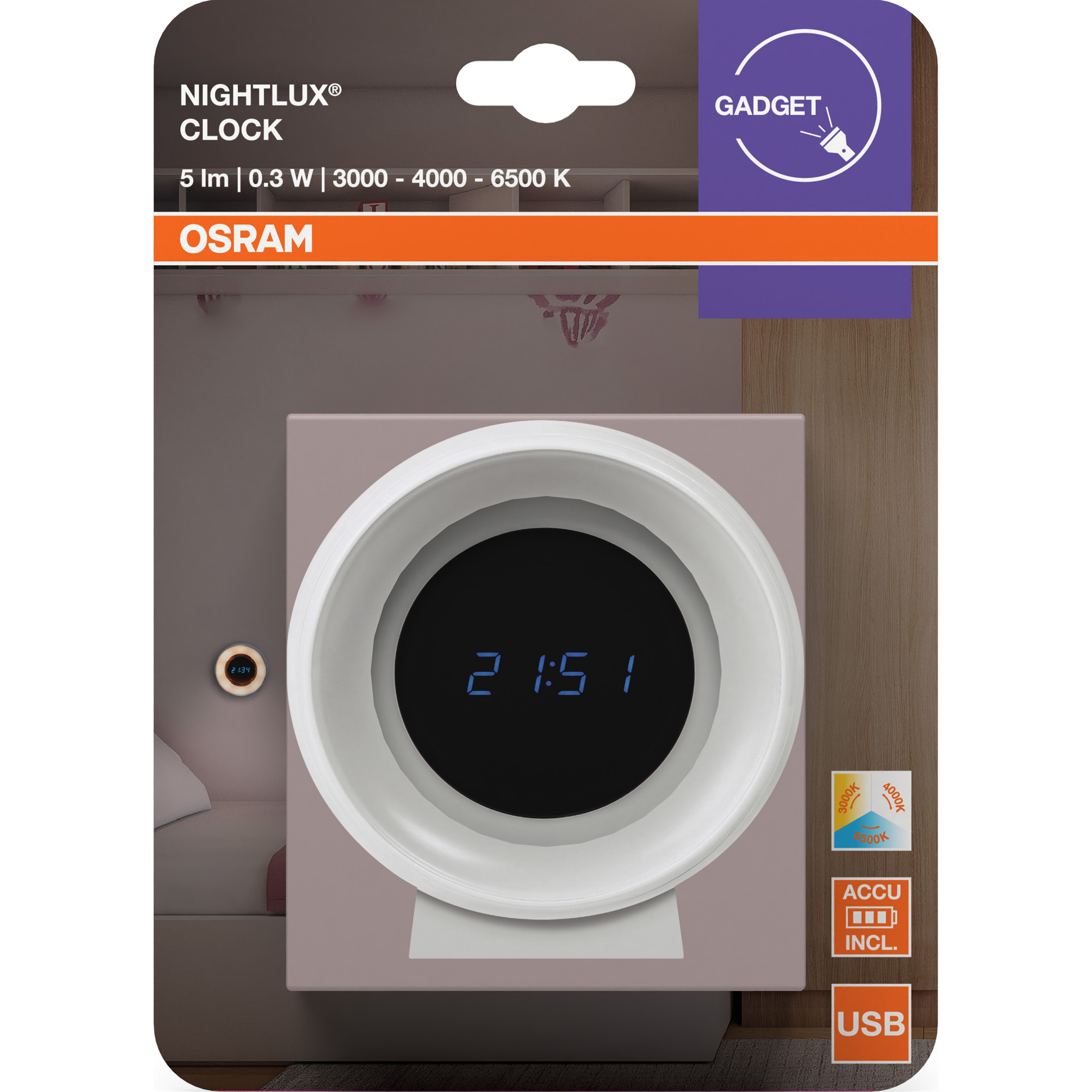 Ночник OSRAM Nightluc Clock