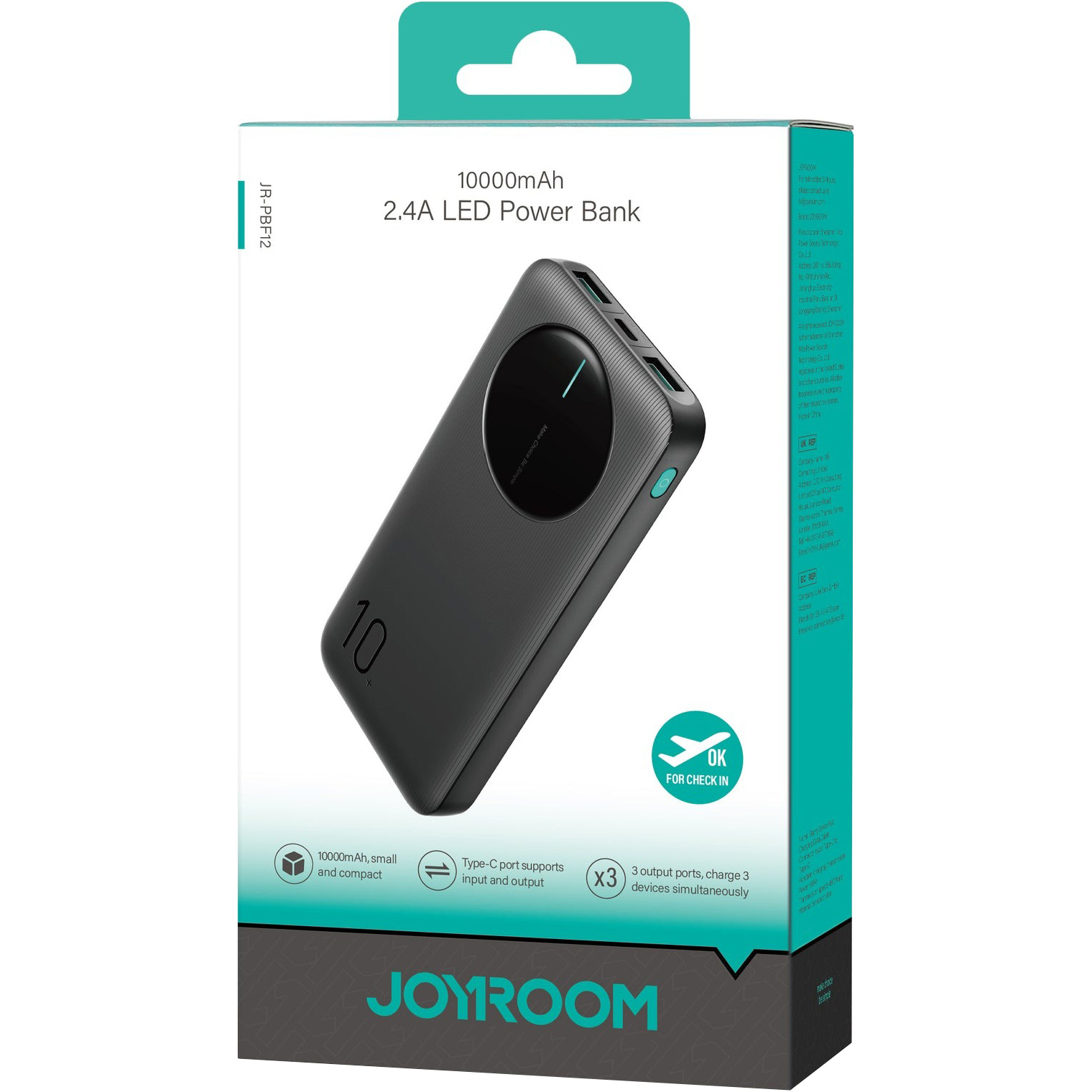 Повербанк JOYROOM JR-PBF12 22.5W 10000mAh Black