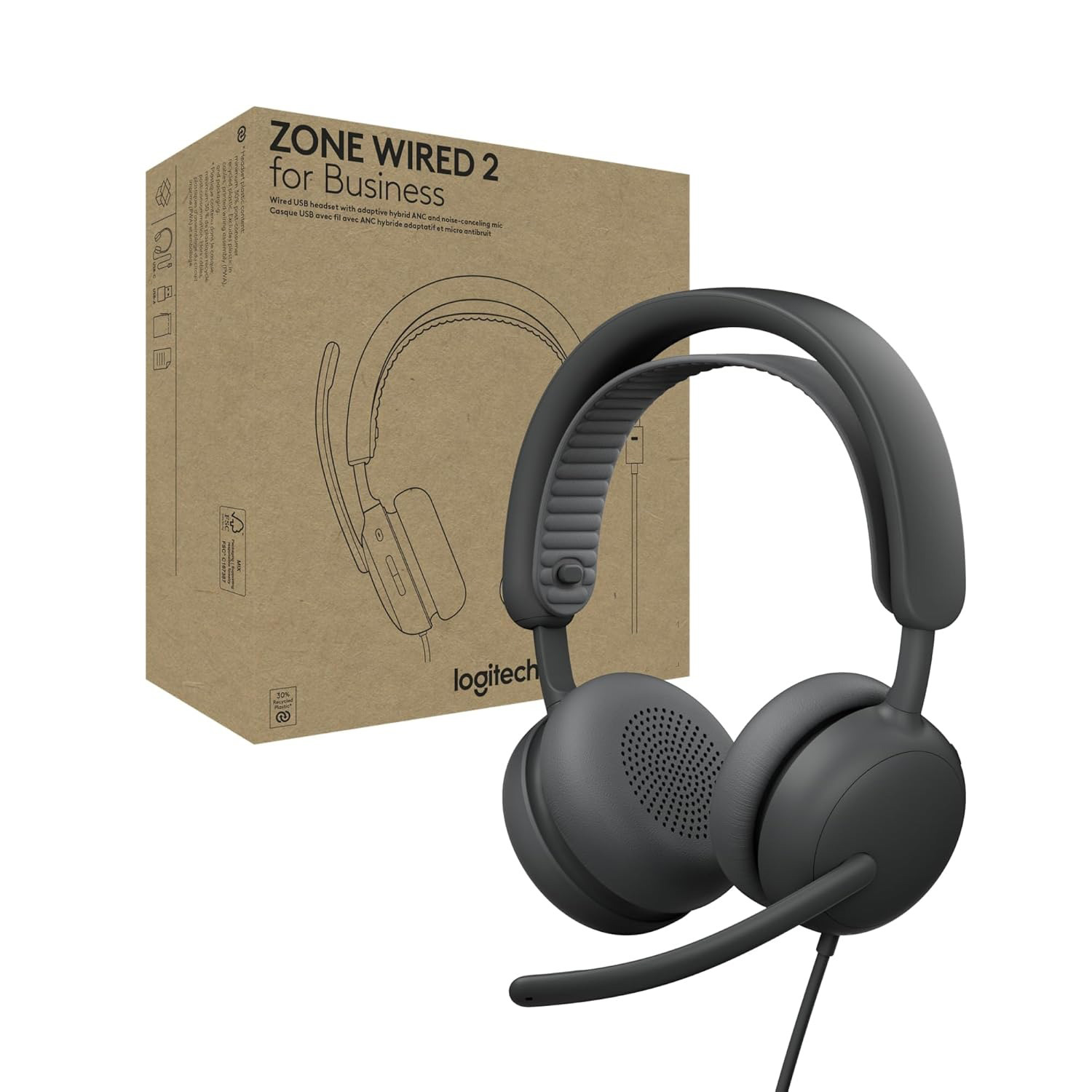 Гарнитура LOGITECH Zone Wired 2 for Business UC Version Graphite (981-001618)