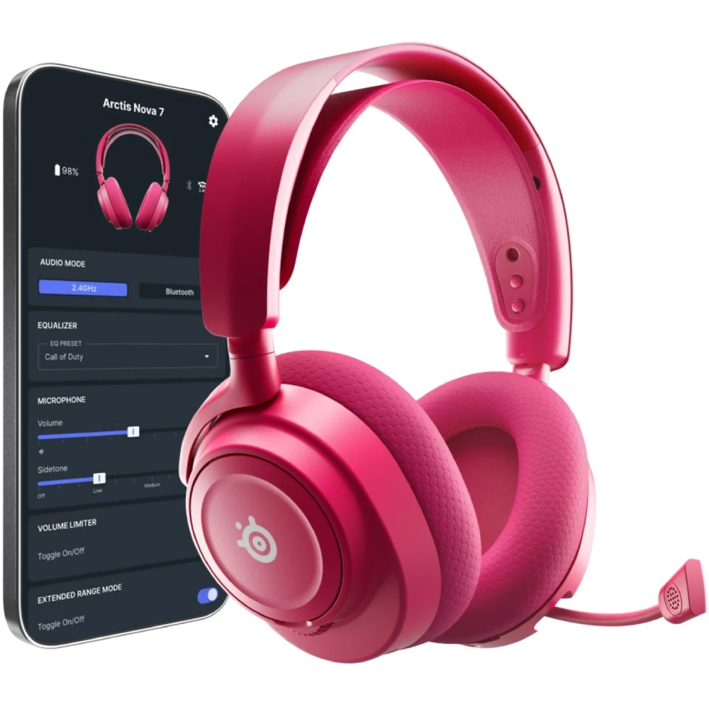 Навушники геймерскі STEELSERIES Arctis Nova 7 Wireless Gen 2 Magenta (61732)