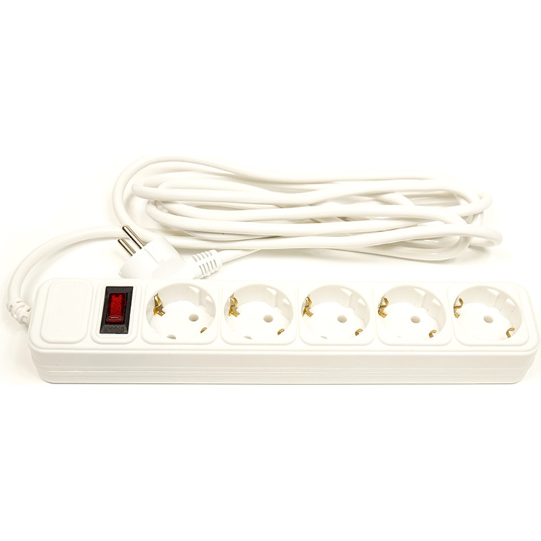 Мережевий фільтр POWERPLANT JY-1056/3 White, 5 розеток, 3м (EX610716)