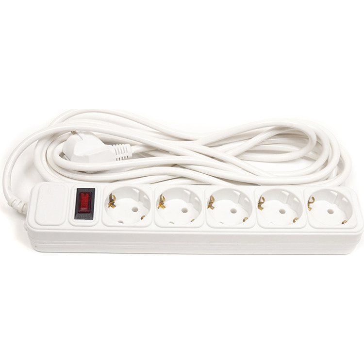 Мережевий фільтр POWERPLANT JY-1056 White, 5 розеток, 5м (EX610723)