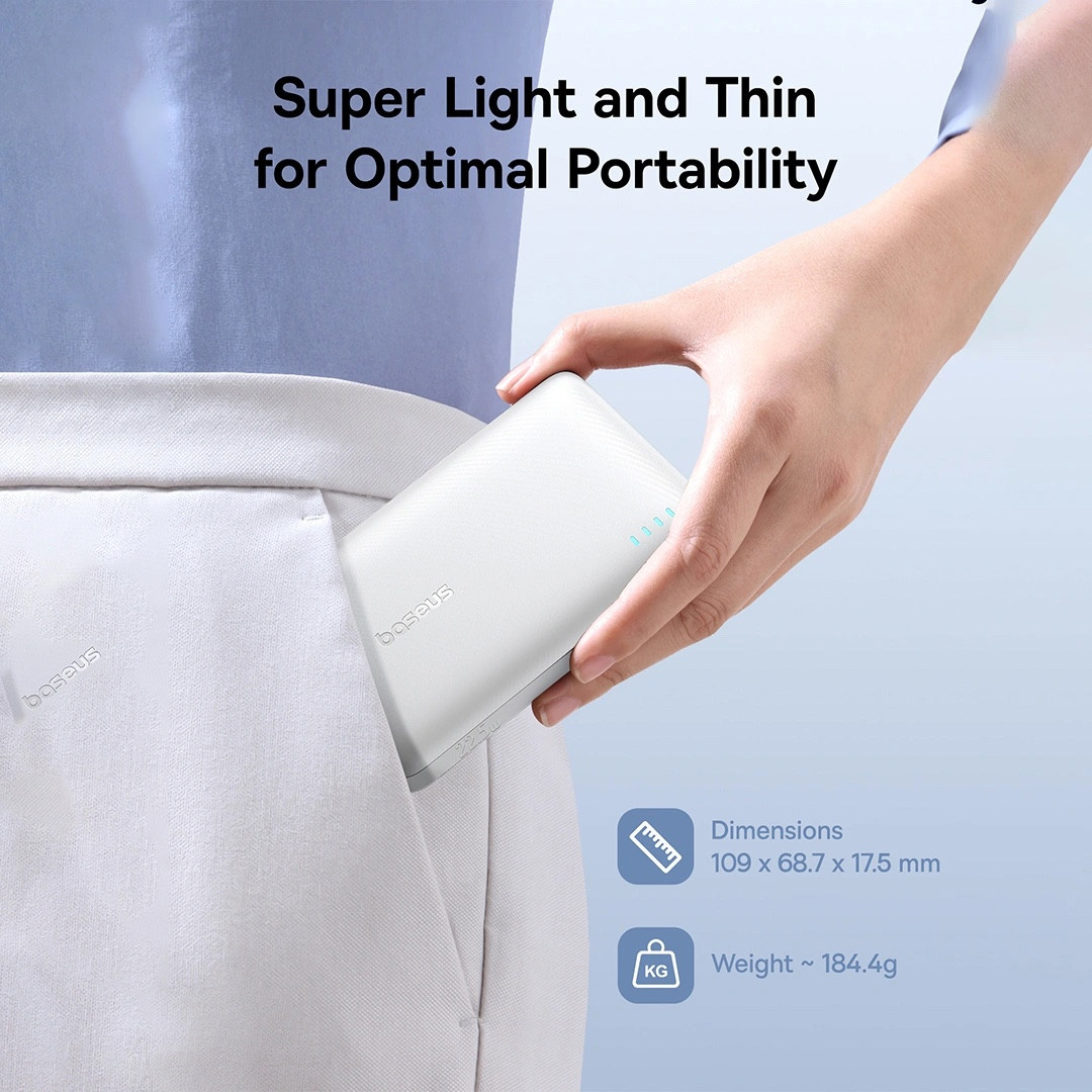 Повербанк BASEUS EnerFill FP21 22.5W 10000mAh Moon White (P1008210D213-00)