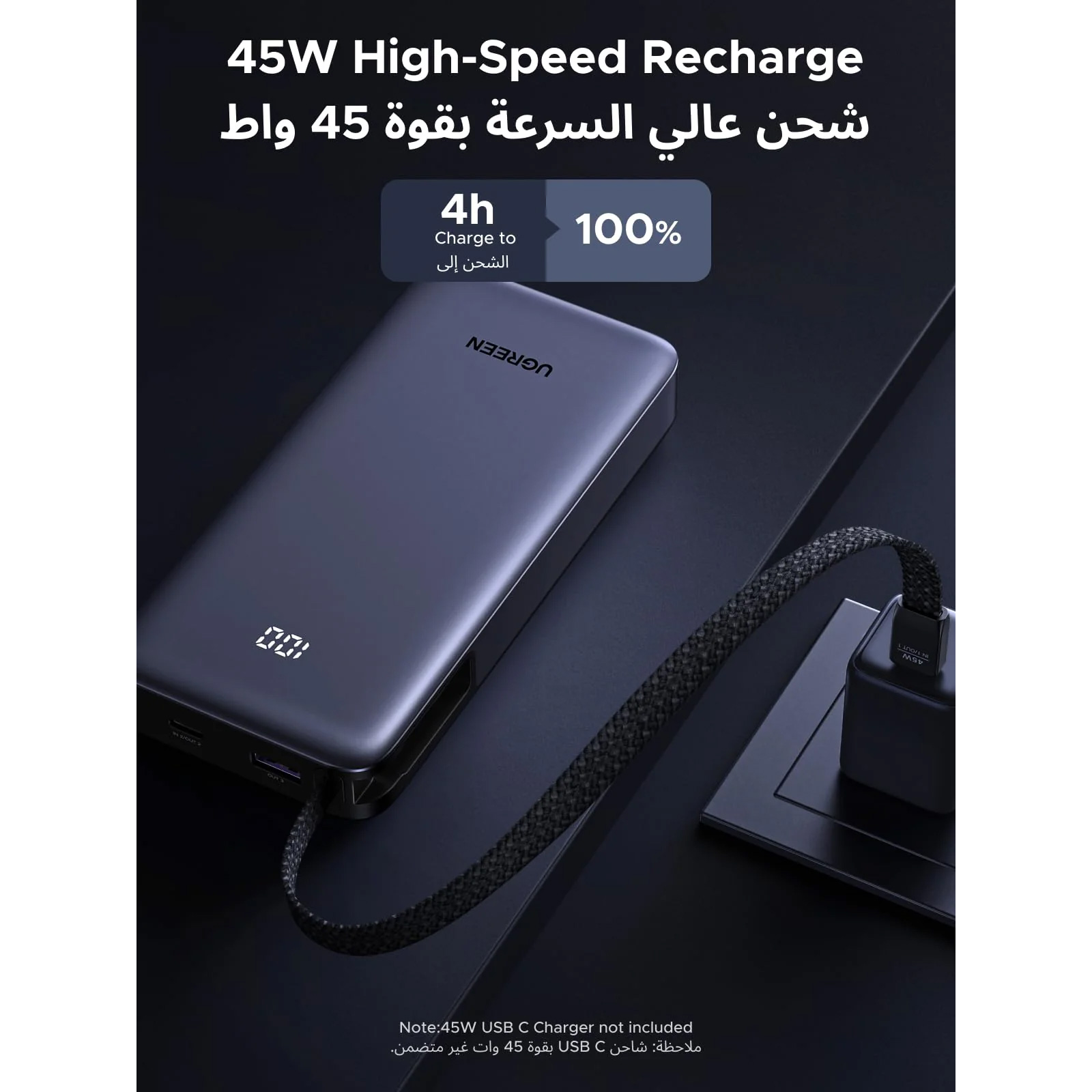 Повербанк UGREEN PB536 Nexode 45W 20000mAh (55988B)