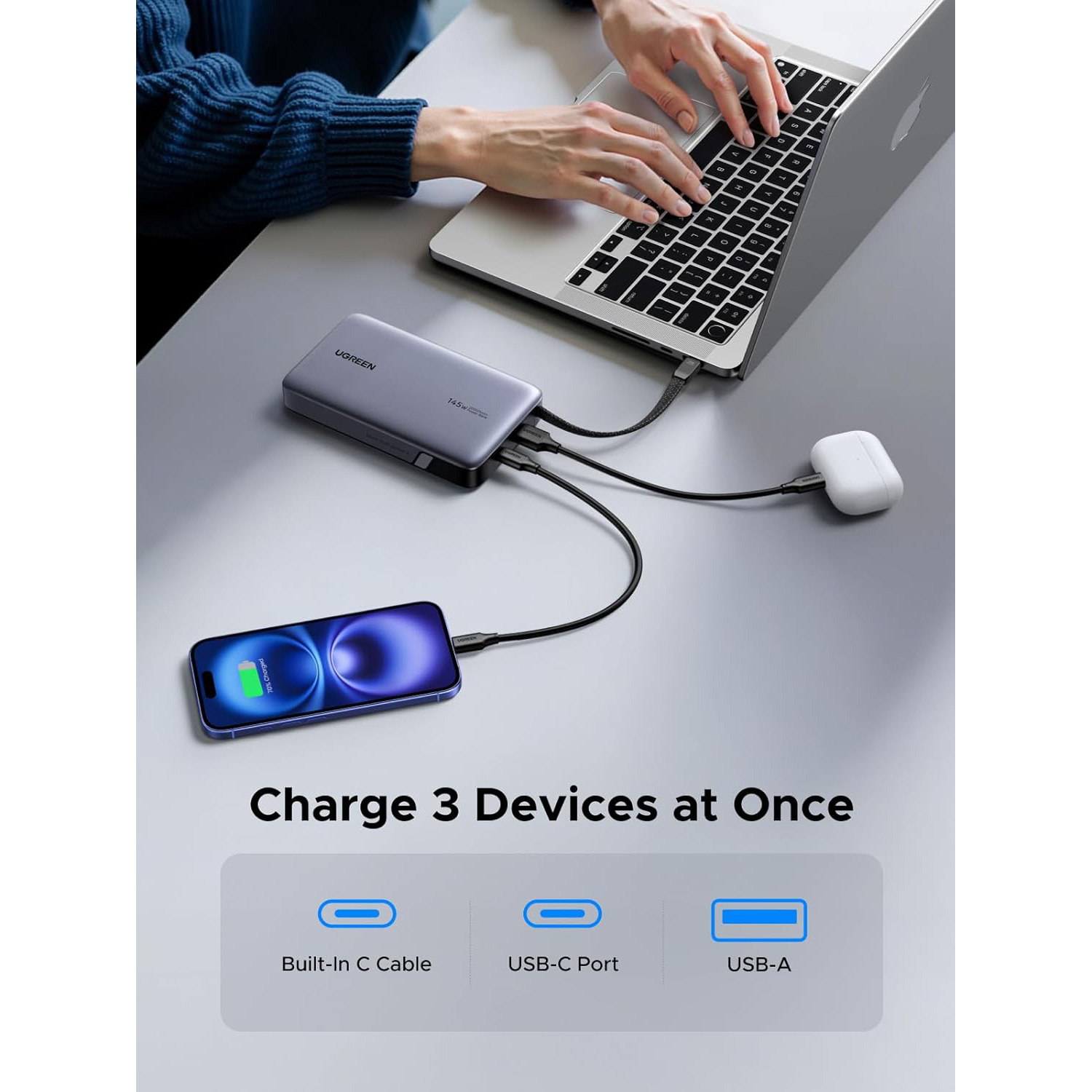Повербанк UGREEN PB551 Nexode 145W 20000mAh (55992B)