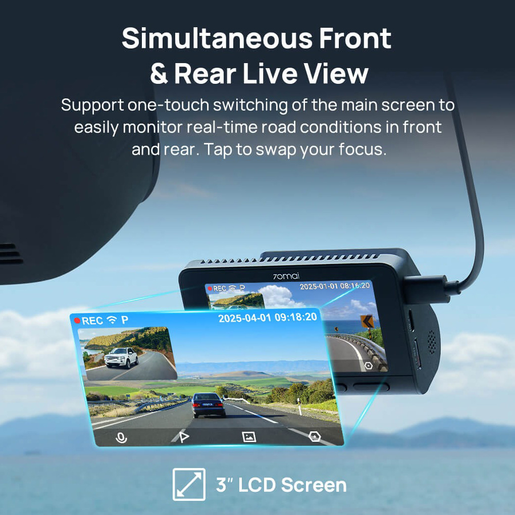 Автомобільний відеореєстратор Xiaomi 70MAI Dash Cam 4K A800SE-1 Set