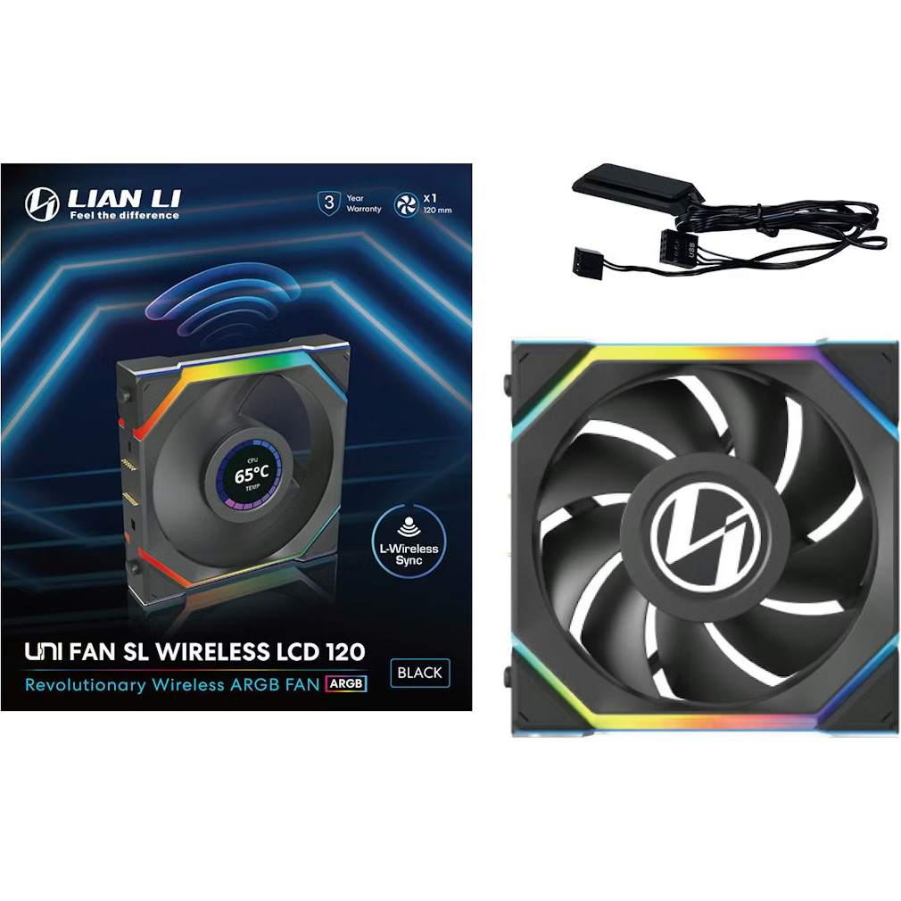 Вентилятор LIAN LI Uni Fan SL Wireless LCD 120 Black (G99.12SLLCD1W1B.00)