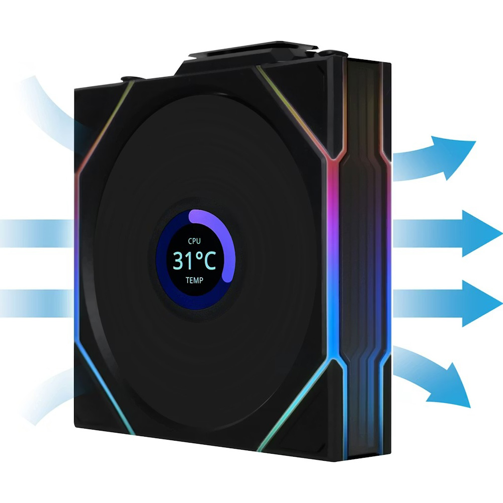 Вентилятор LIAN LI Uni Fan TL Wireless LCD 120 Black (G99.12TLLCD1W1B.00)