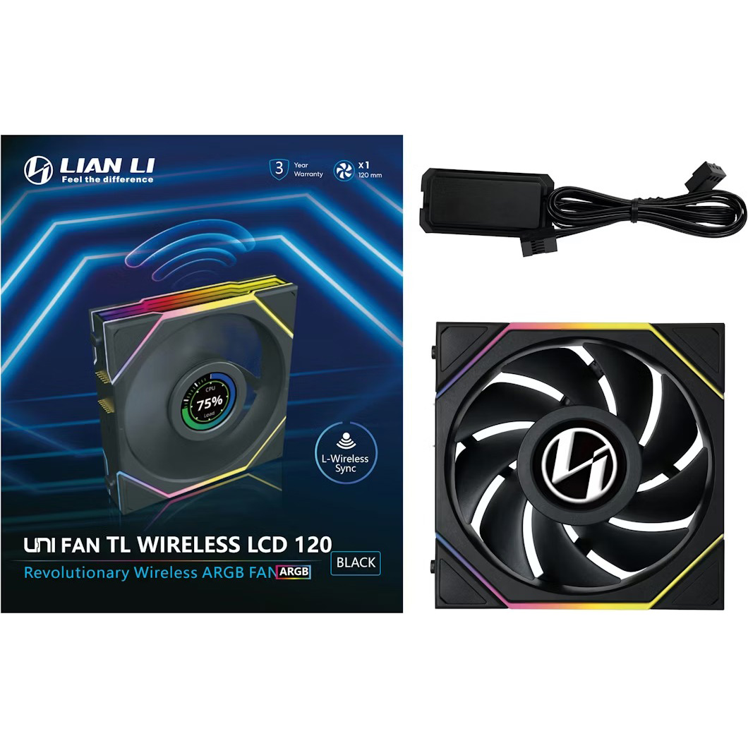 Вентилятор LIAN LI Uni Fan TL Wireless LCD 120 Black (G99.12TLLCD1W1B.00)
