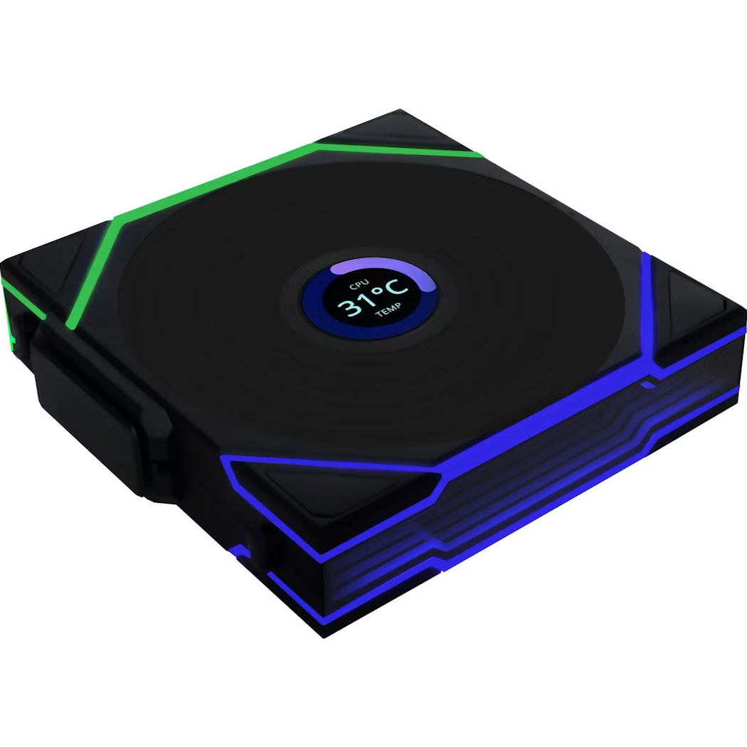 Комплект вентиляторів LIAN LI Uni Fan TL Wireless LCD 120 w/controller Black 3-Pack (G99.12TLLCD1W3B.00)